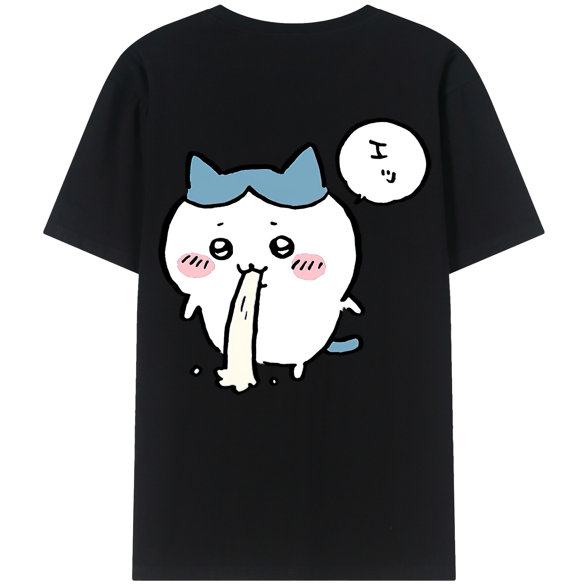 （画像用） ちいかわ ハチワレ Chii-kawa hachiware 綿100％ メンズ半袖Tシャツ（バックプリント） 通気性