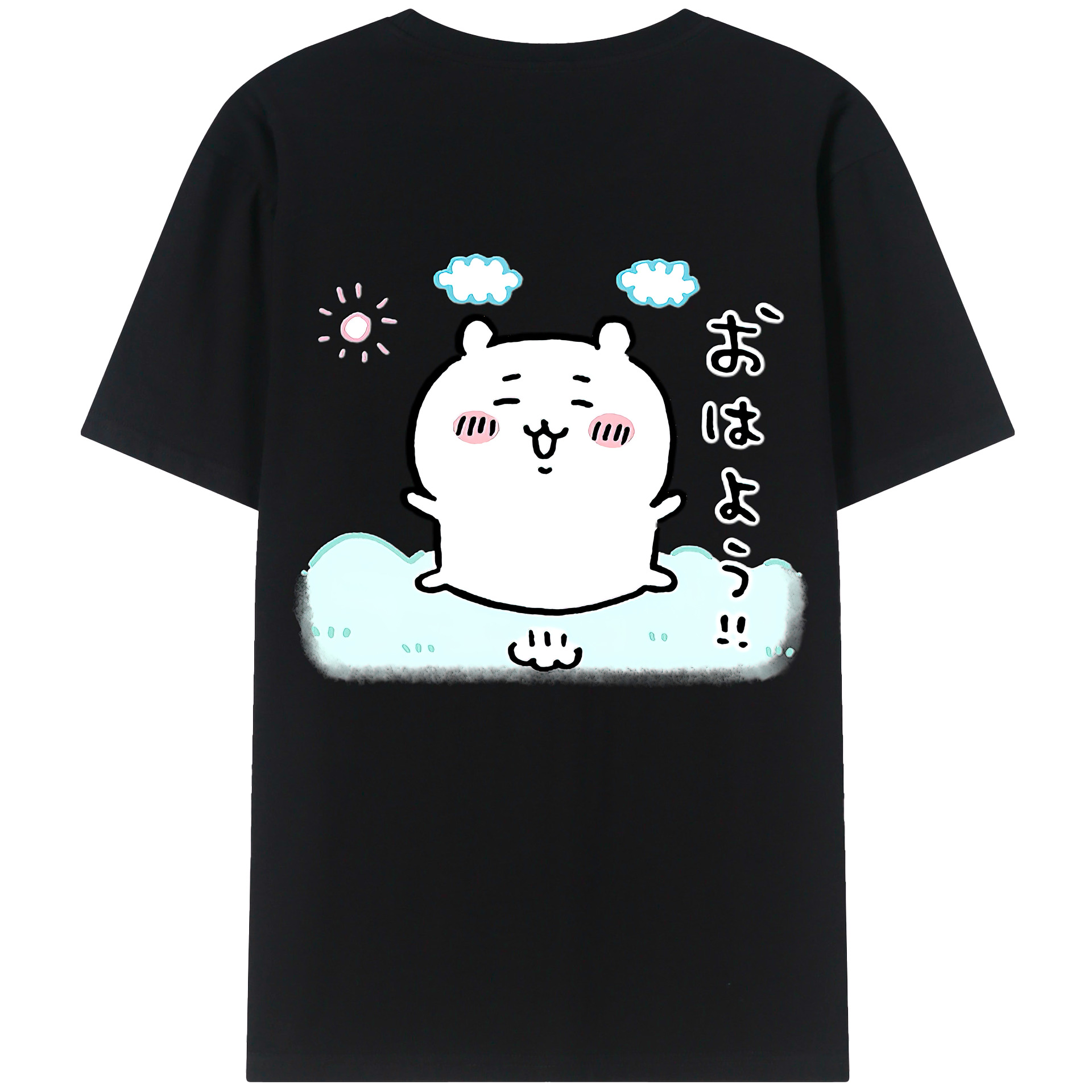 （画像用） ちいかわ ちいかわ Chii-kawa chiikawa 綿100％ メンズ半袖Tシャツ（バックプリント） 通気性