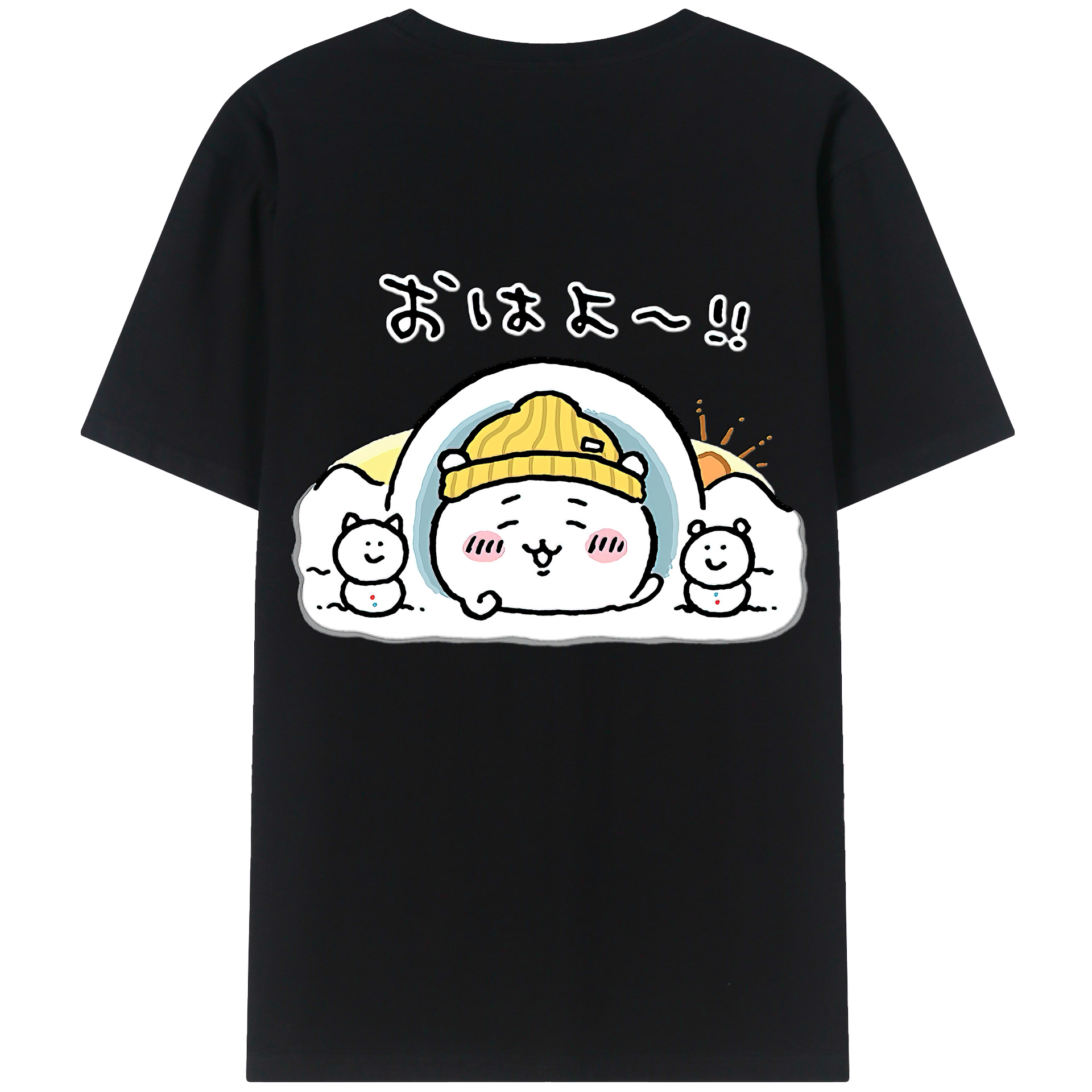 （画像用） ちいかわ ちいかわ Chii-kawa chiikawa 綿100％ メンズ半袖Tシャツ（バックプリント） 通気性
