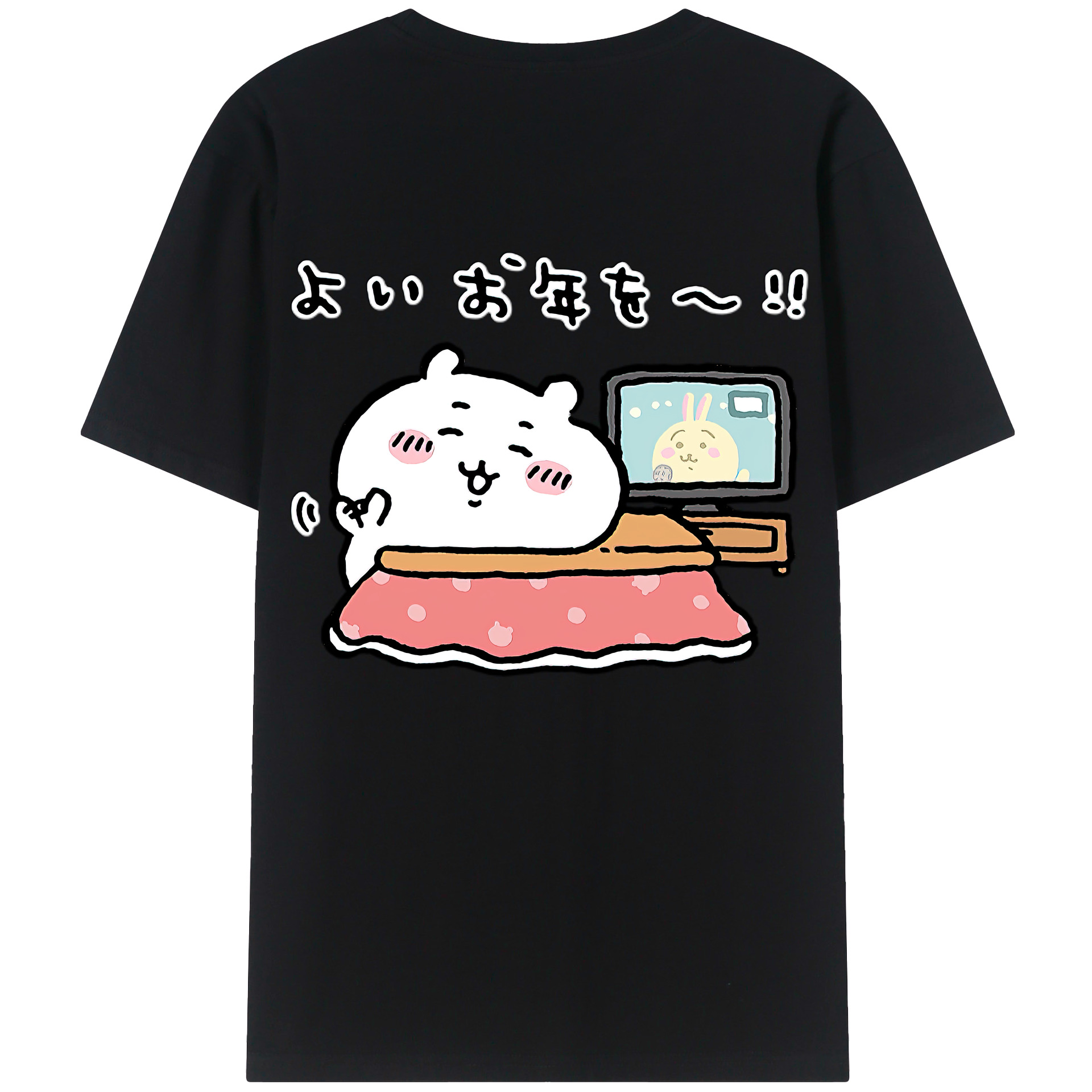 （画像用） ちいかわ ちいかわ Chii-kawa chiikawa 綿100％ メンズ半袖Tシャツ（バックプリント） 通気性