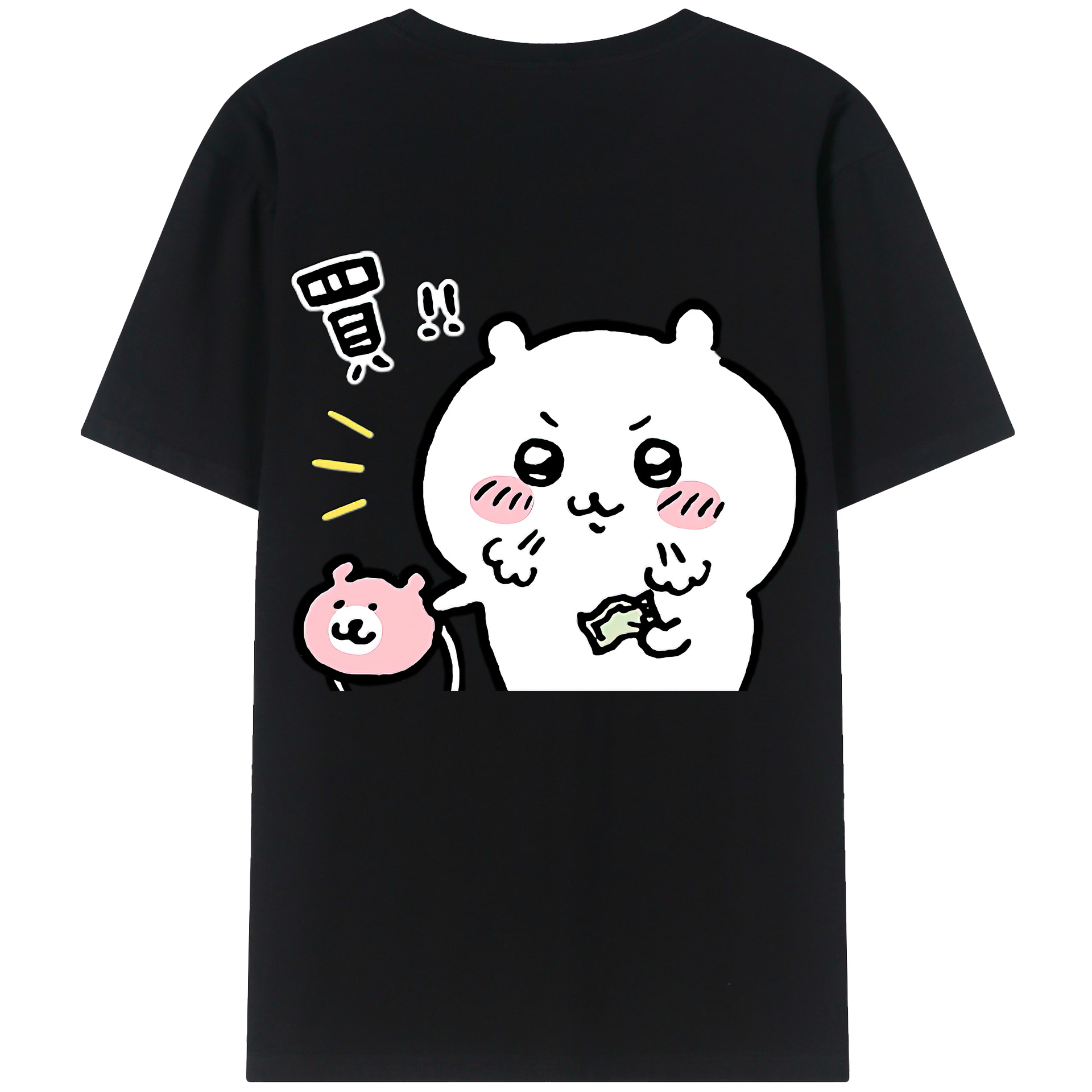 （画像用） ちいかわ ちいかわ Chii-kawa chiikawa 綿100％ メンズ半袖Tシャツ（バックプリント） 通気性