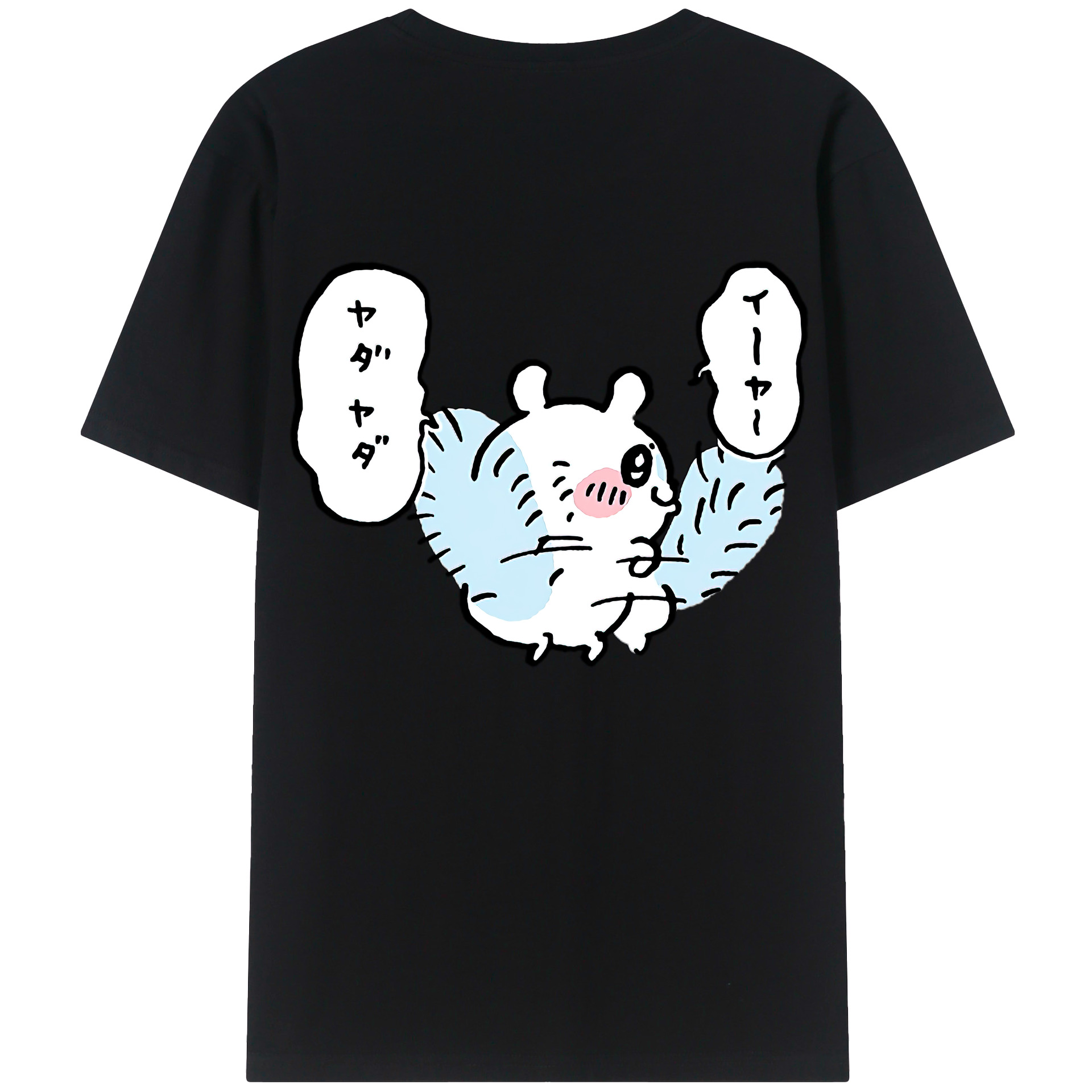 （画像用） ちいかわ モモンガ Chii-kawa Momonga 綿100％ メンズ半袖Tシャツ（バックプリント） 通気性