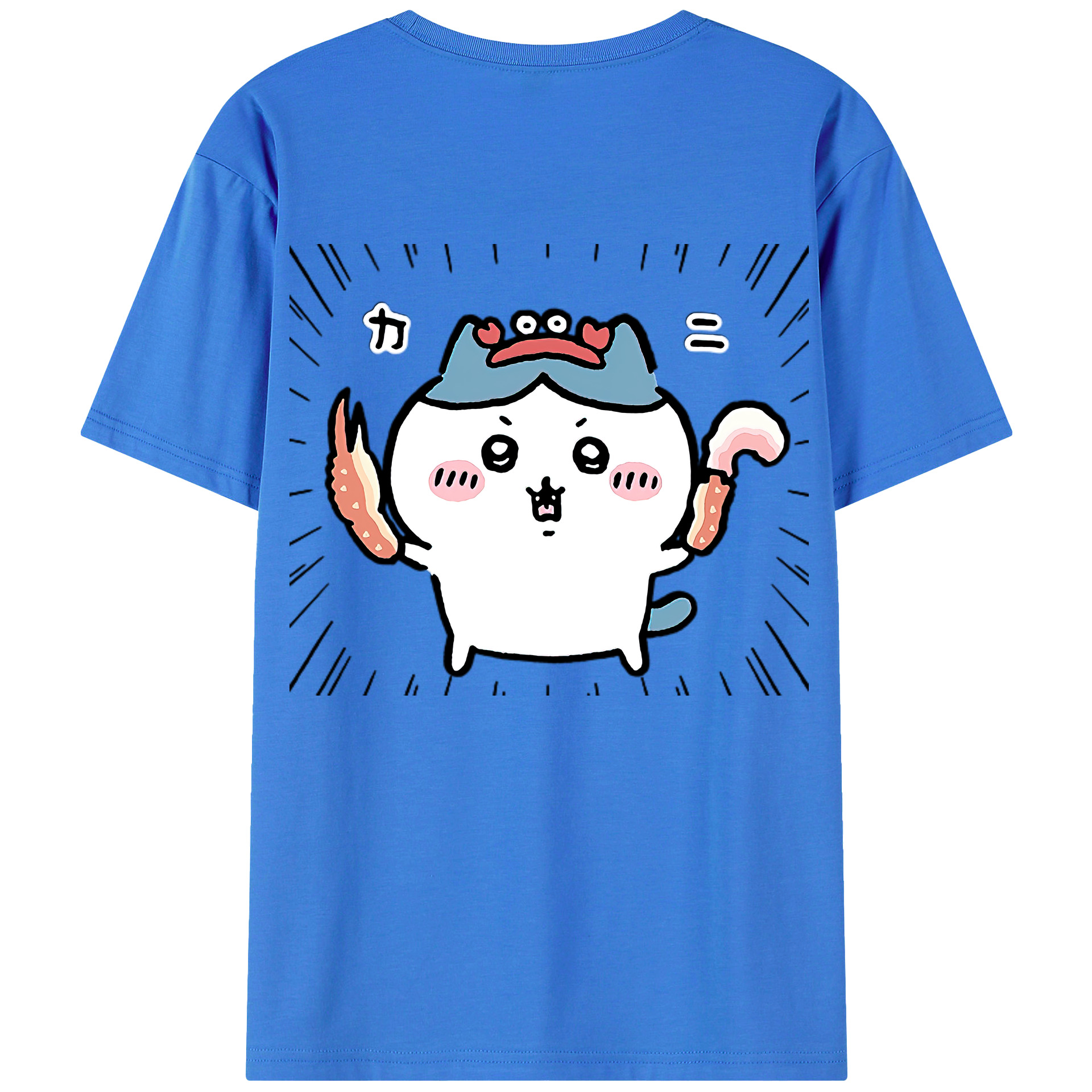 （画像用） ちいかわ ハチワレ Chii-kawa hachiware 綿100％ メンズ半袖Tシャツ（バックプリント） 通気性