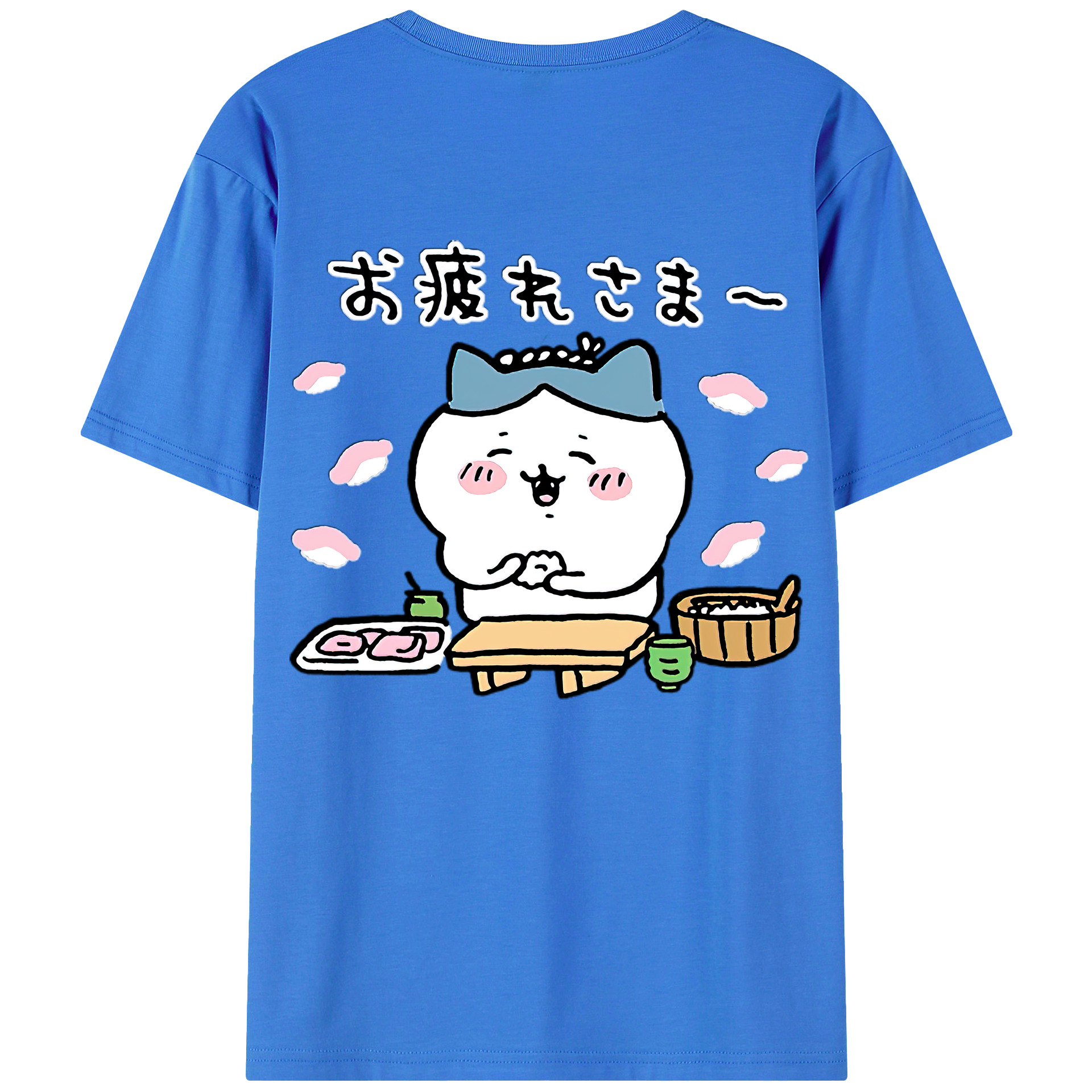 （画像用） ちいかわ ハチワレ Chii-kawa hachiware 綿100％ メンズ半袖Tシャツ（バックプリント） 通気性