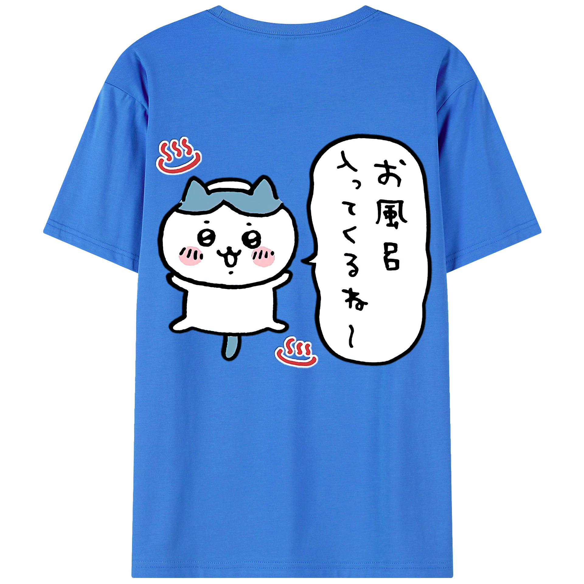 （画像用） ちいかわ ハチワレ Chii-kawa hachiware 綿100％ メンズ半袖Tシャツ（バックプリント） 通気性
