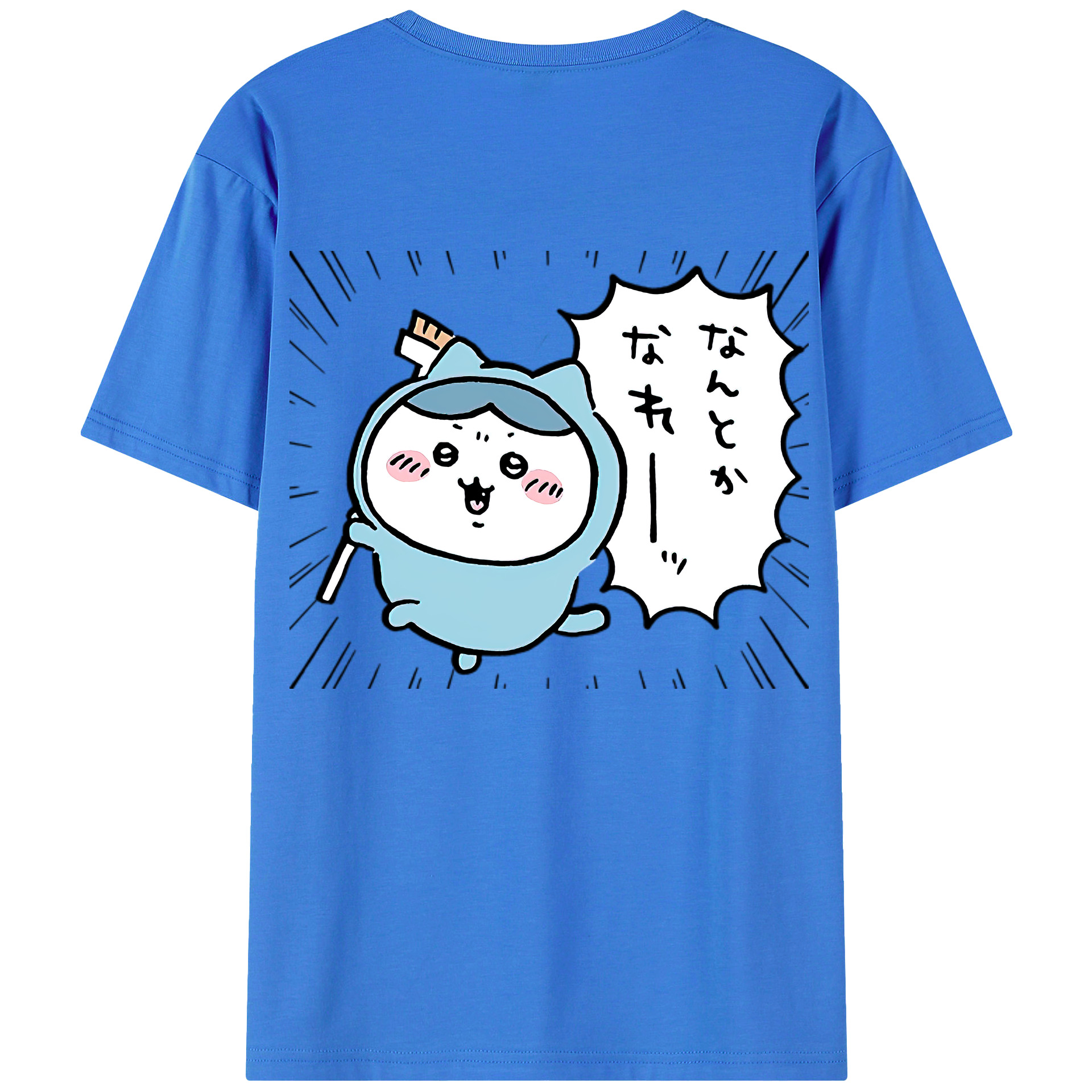 （画像用） ちいかわ ハチワレ Chii-kawa hachiware 綿100％ メンズ半袖Tシャツ（バックプリント） 通気性