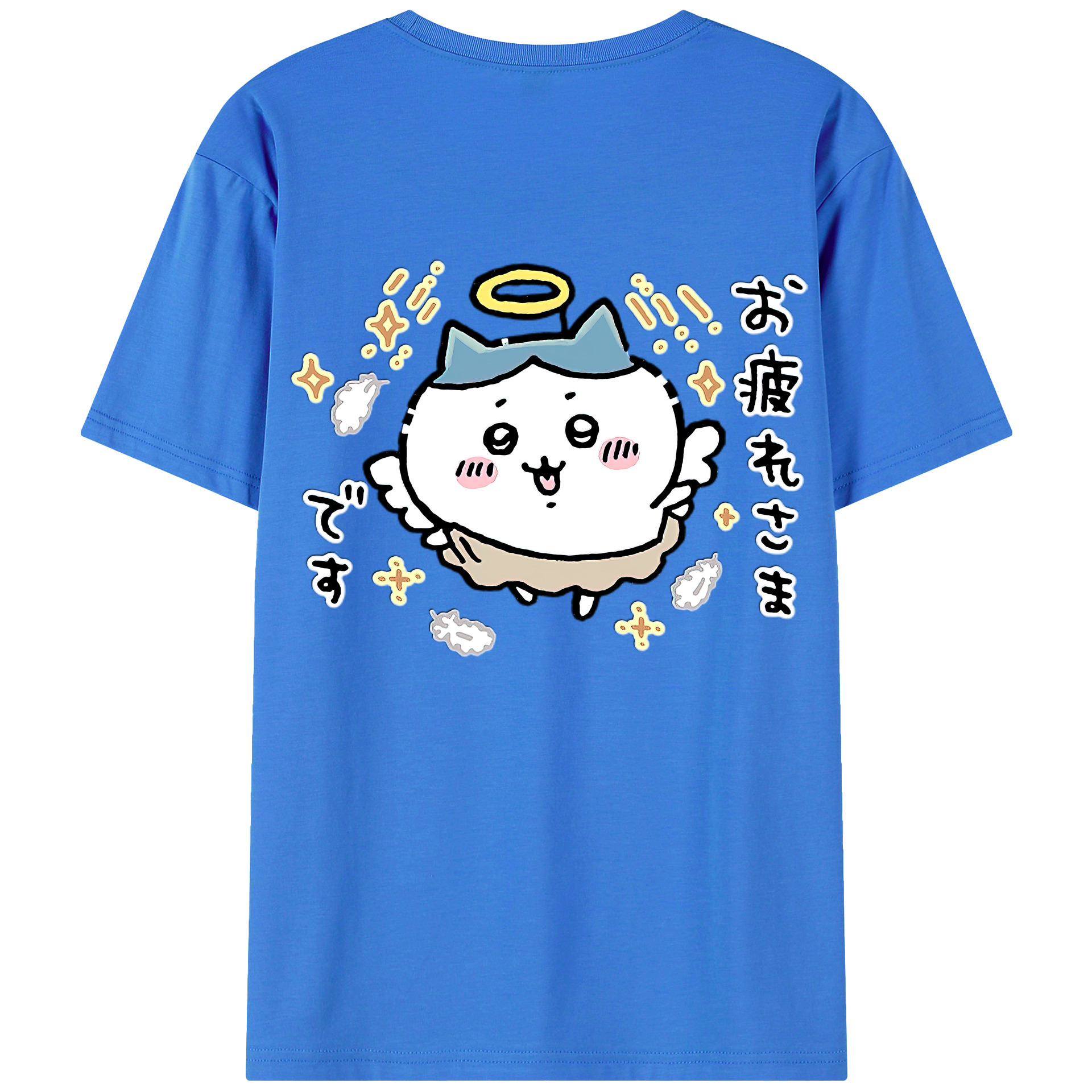 （画像用） ちいかわ ハチワレ Chii-kawa hachiware 綿100％ メンズ半袖Tシャツ（バックプリント） 通気性
