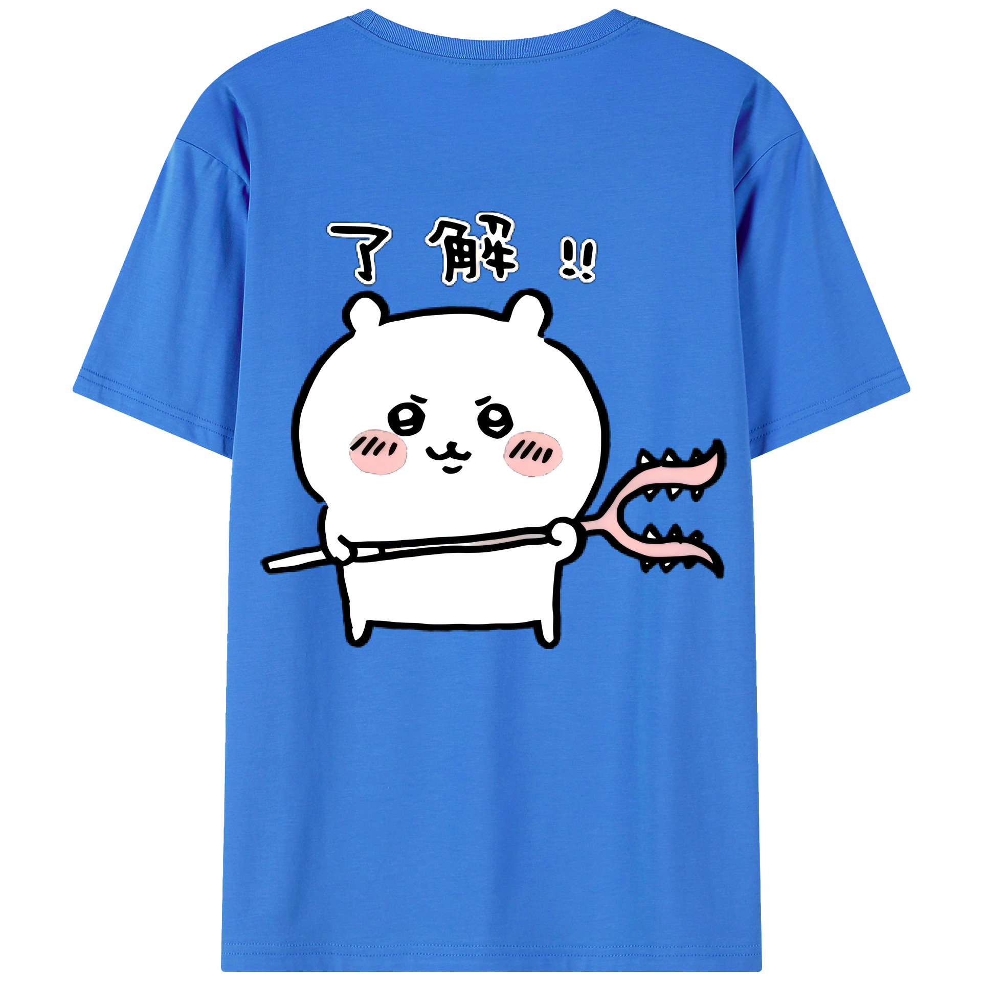 （画像用） ちいかわ ちいかわ Chii-kawa chiikawa 綿100％ メンズ半袖Tシャツ（バックプリント） 通気性