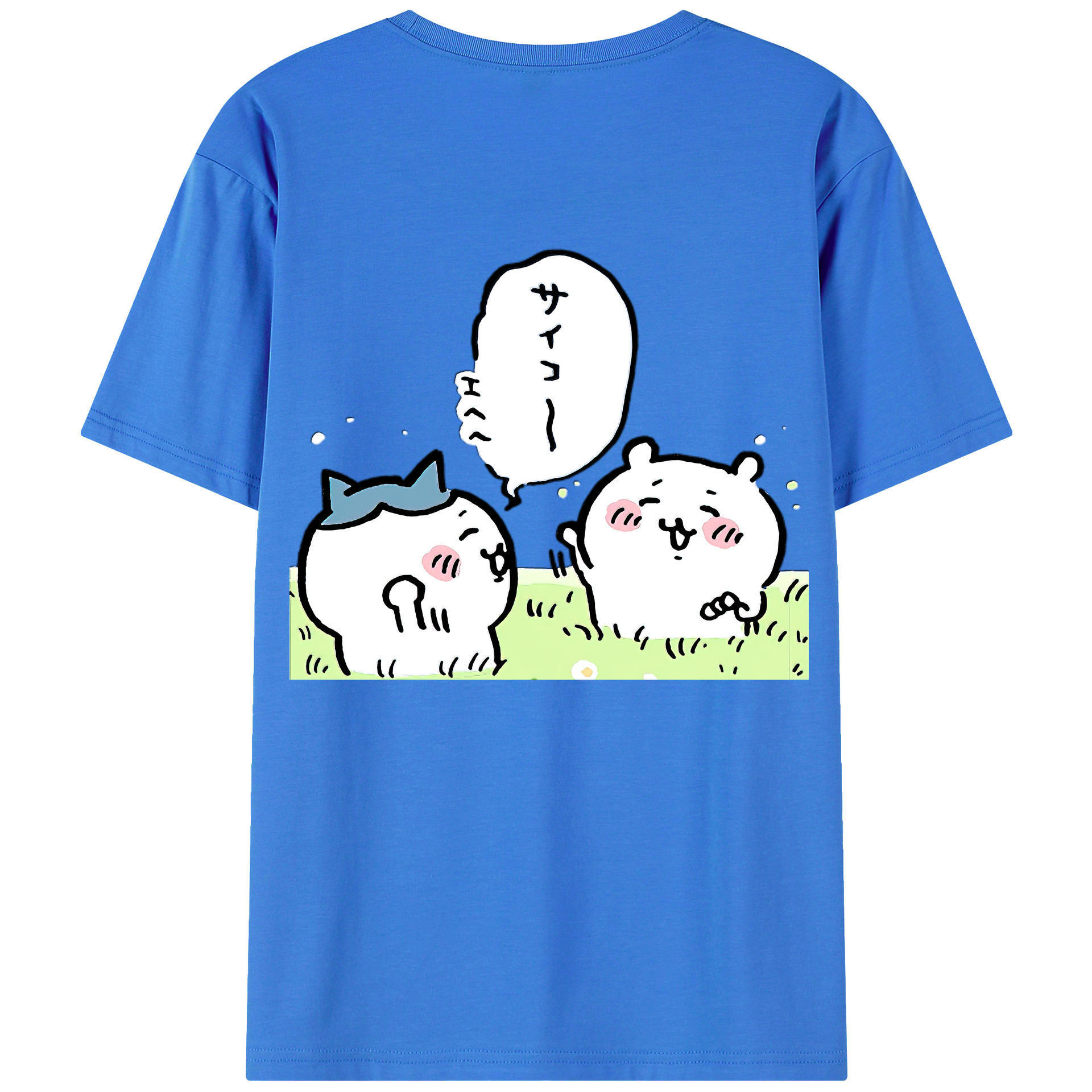 （画像用） ちいかわ ちいかわ Chii-kawa chiikawa 綿100％ メンズ半袖Tシャツ（バックプリント） 通気性