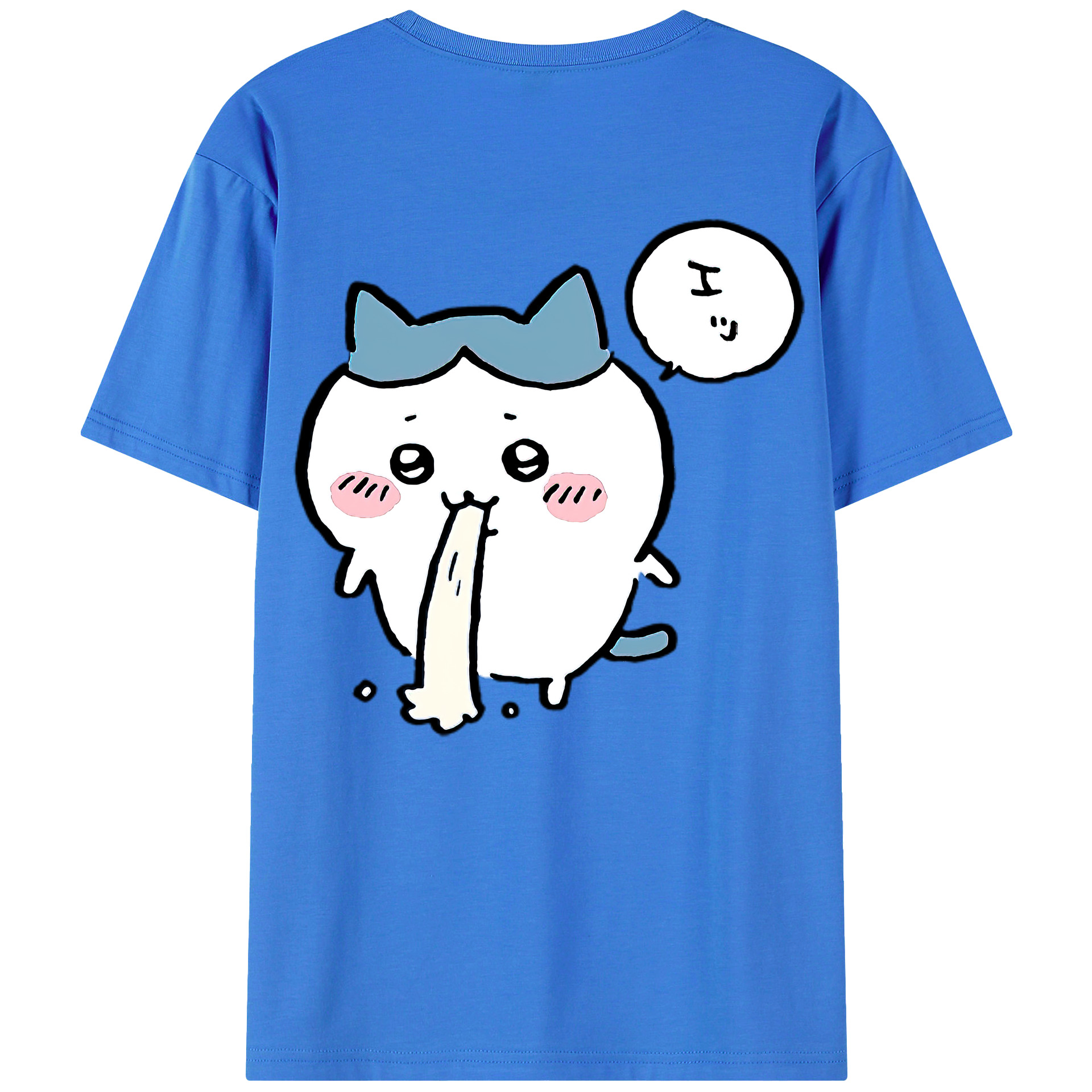 （画像用） ちいかわ ハチワレ Chii-kawa hachiware 綿100％ メンズ半袖Tシャツ（バックプリント） 通気性