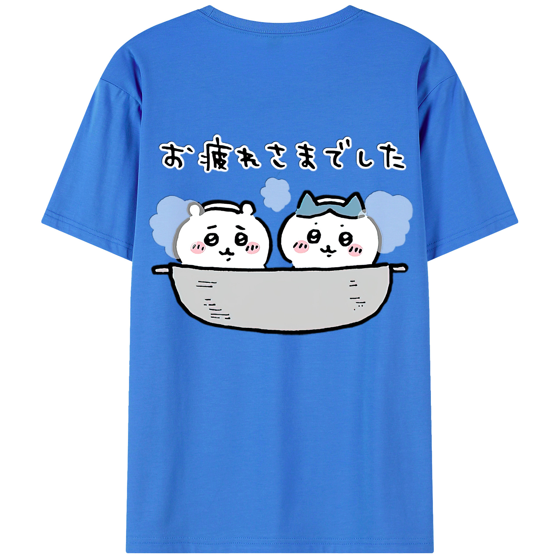 （画像用） ちいかわ ハチワレ Chii-kawa hachiware 綿100％ メンズ半袖Tシャツ（バックプリント） 通気性