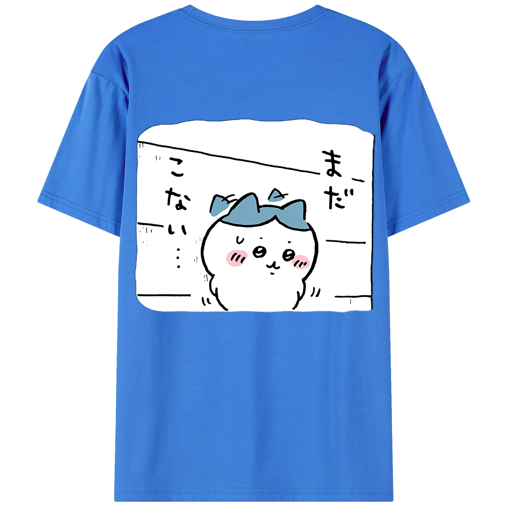 （画像用） ちいかわ ハチワレ Chii-kawa hachiware 綿100％ メンズ半袖Tシャツ（バックプリント） 通気性
