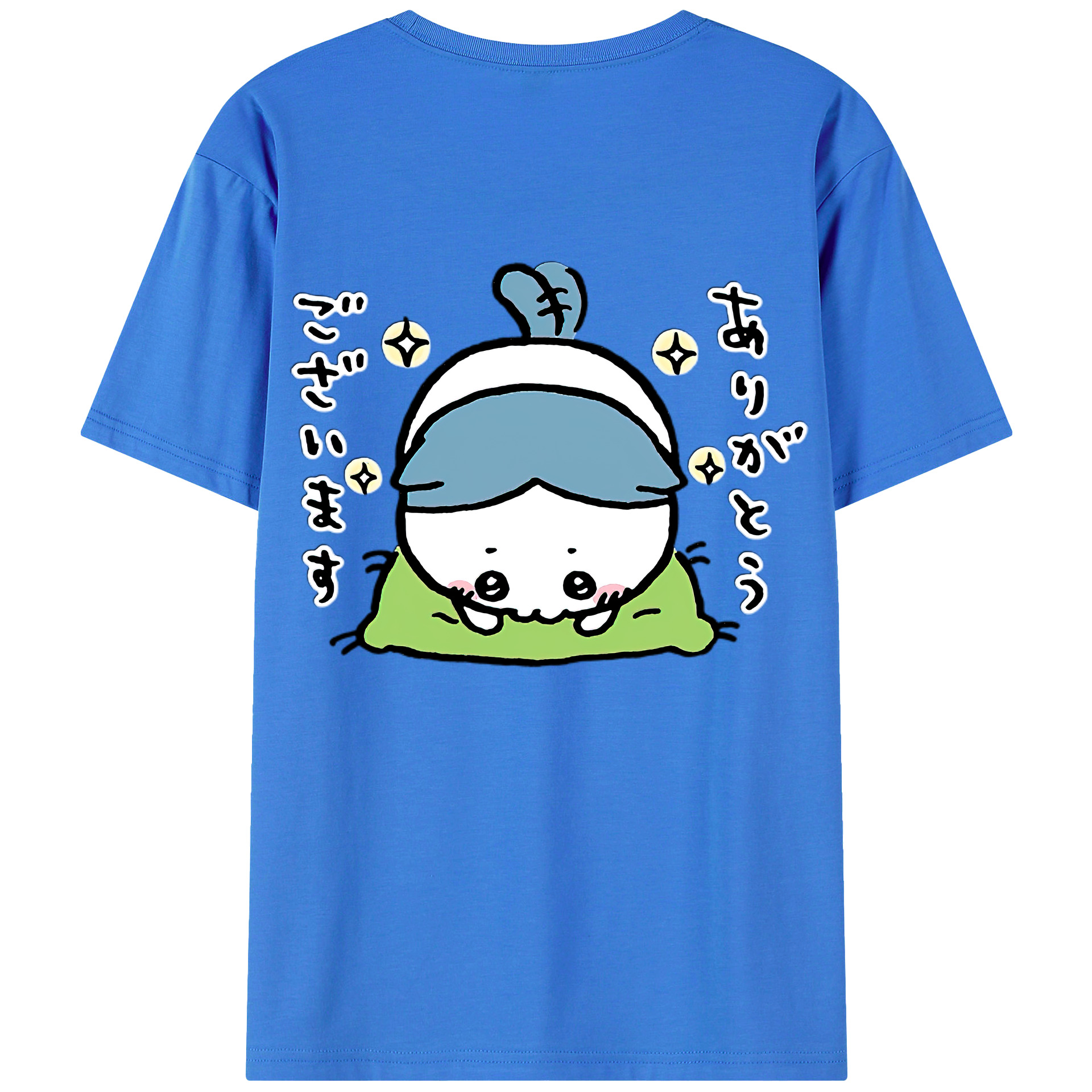 （画像用） ちいかわ ハチワレ Chii-kawa hachiware 綿100％ メンズ半袖Tシャツ（バックプリント） 通気性