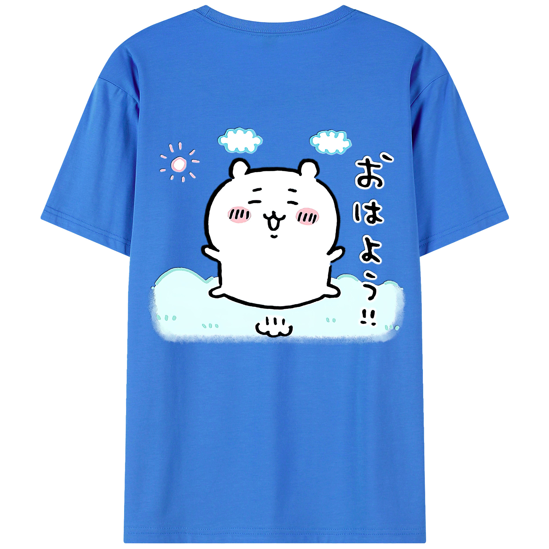 （画像用） ちいかわ ちいかわ Chii-kawa chiikawa 綿100％ メンズ半袖Tシャツ（バックプリント） 通気性