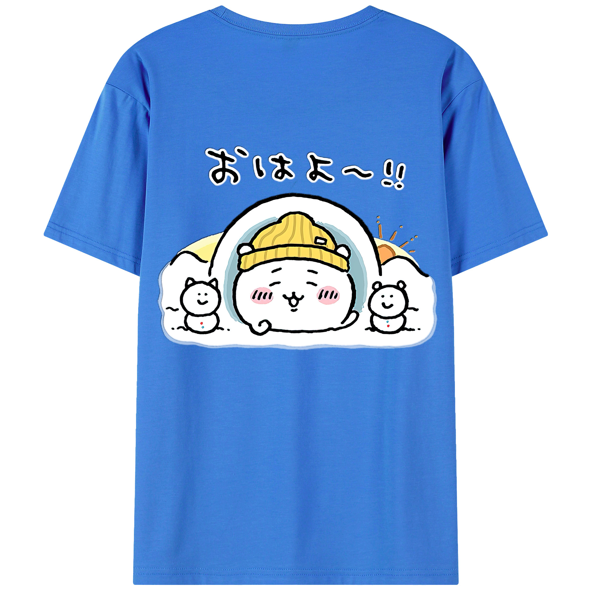 （画像用） ちいかわ ちいかわ Chii-kawa chiikawa 綿100％ メンズ半袖Tシャツ（バックプリント） 通気性
