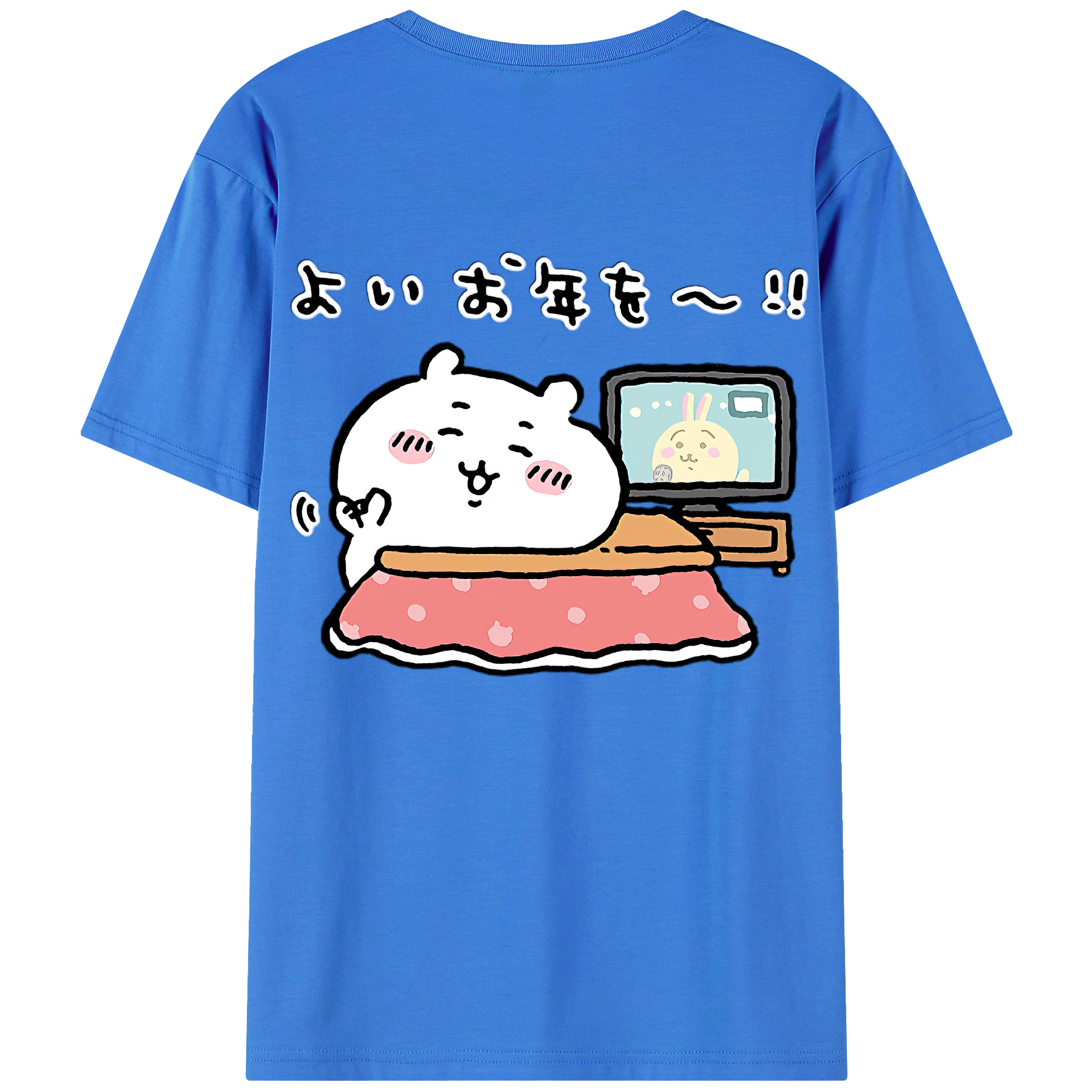（画像用） ちいかわ ちいかわ Chii-kawa chiikawa 綿100％ メンズ半袖Tシャツ（バックプリント） 通気性