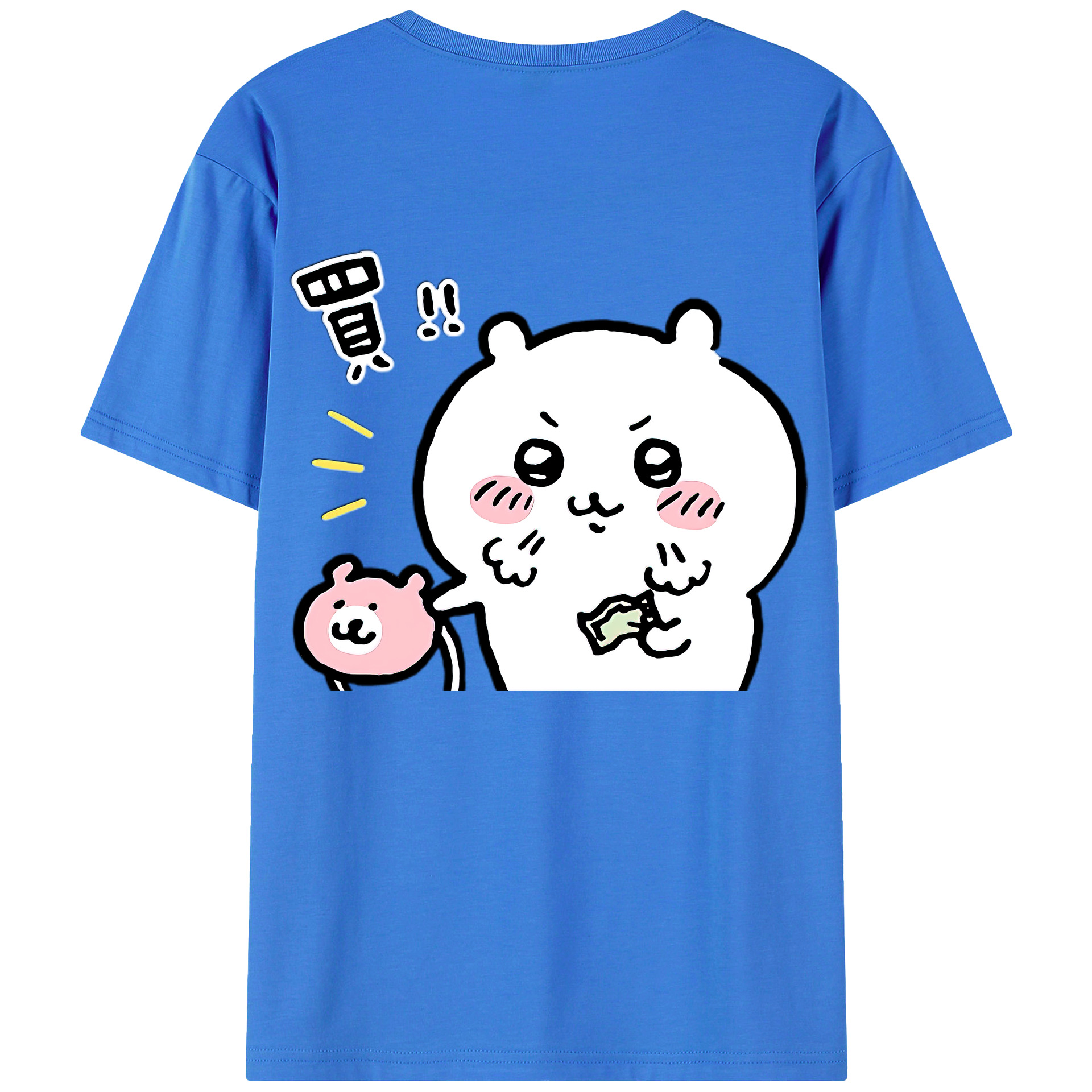 （画像用） ちいかわ ちいかわ Chii-kawa chiikawa 綿100％ メンズ半袖Tシャツ（バックプリント） 通気性