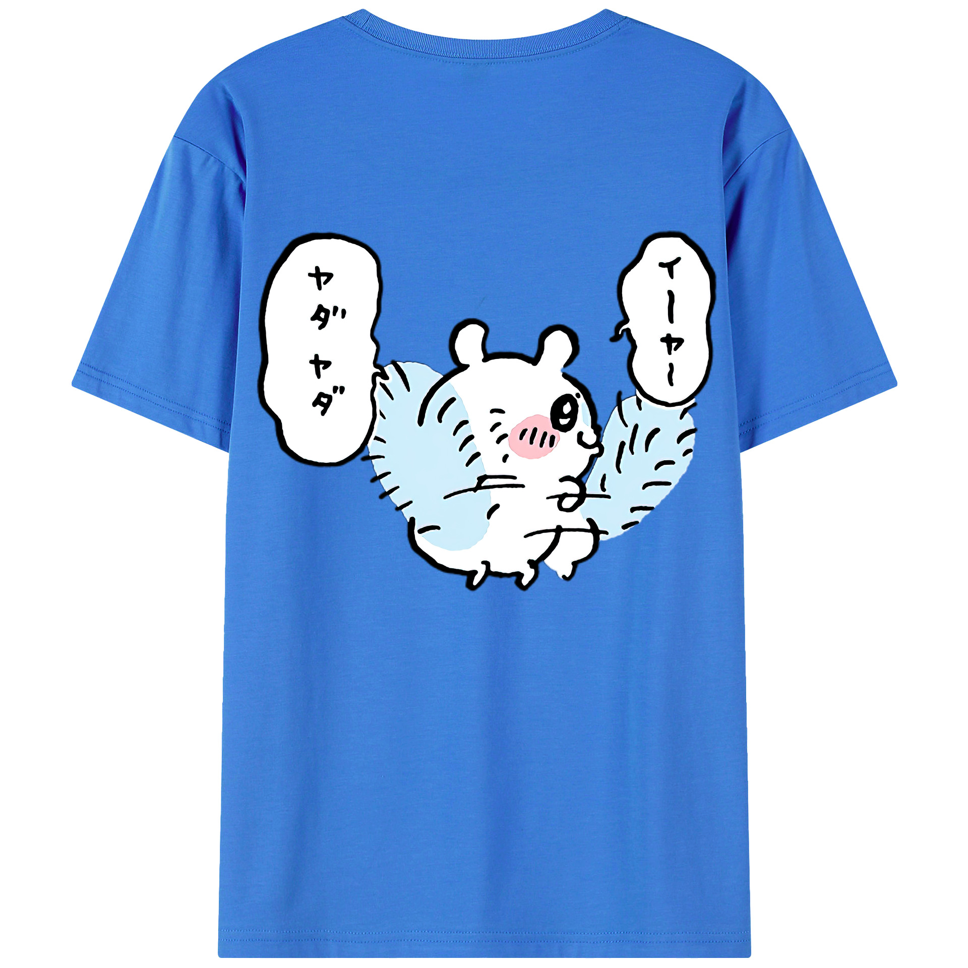 （画像用） ちいかわ モモンガ Chii-kawa Momonga 綿100％ メンズ半袖Tシャツ（バックプリント） 通気性
