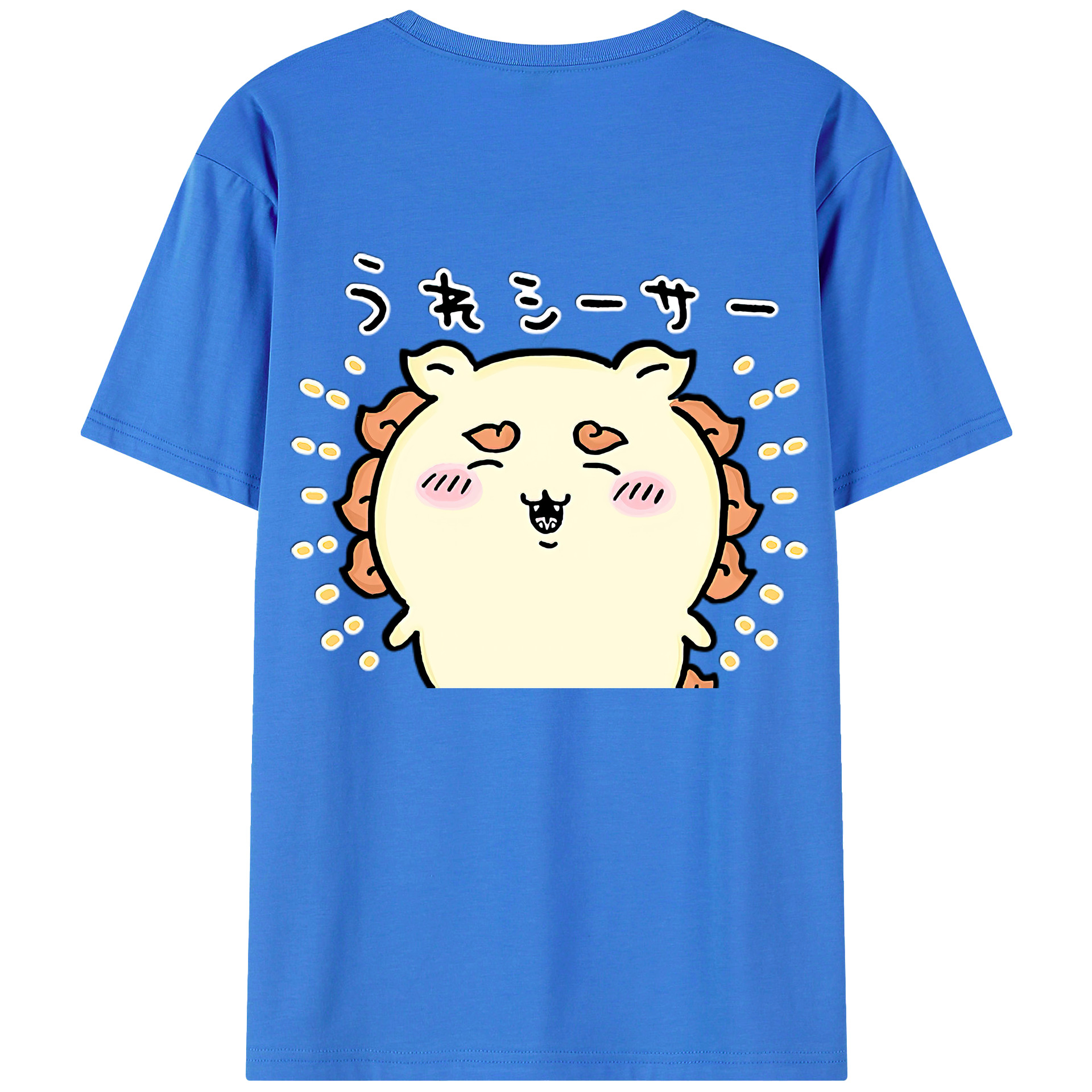 （画像用） ちいかわ シーサー Chii-kawa Shisa 綿100％ メンズ半袖Tシャツ（バックプリント） 通気性