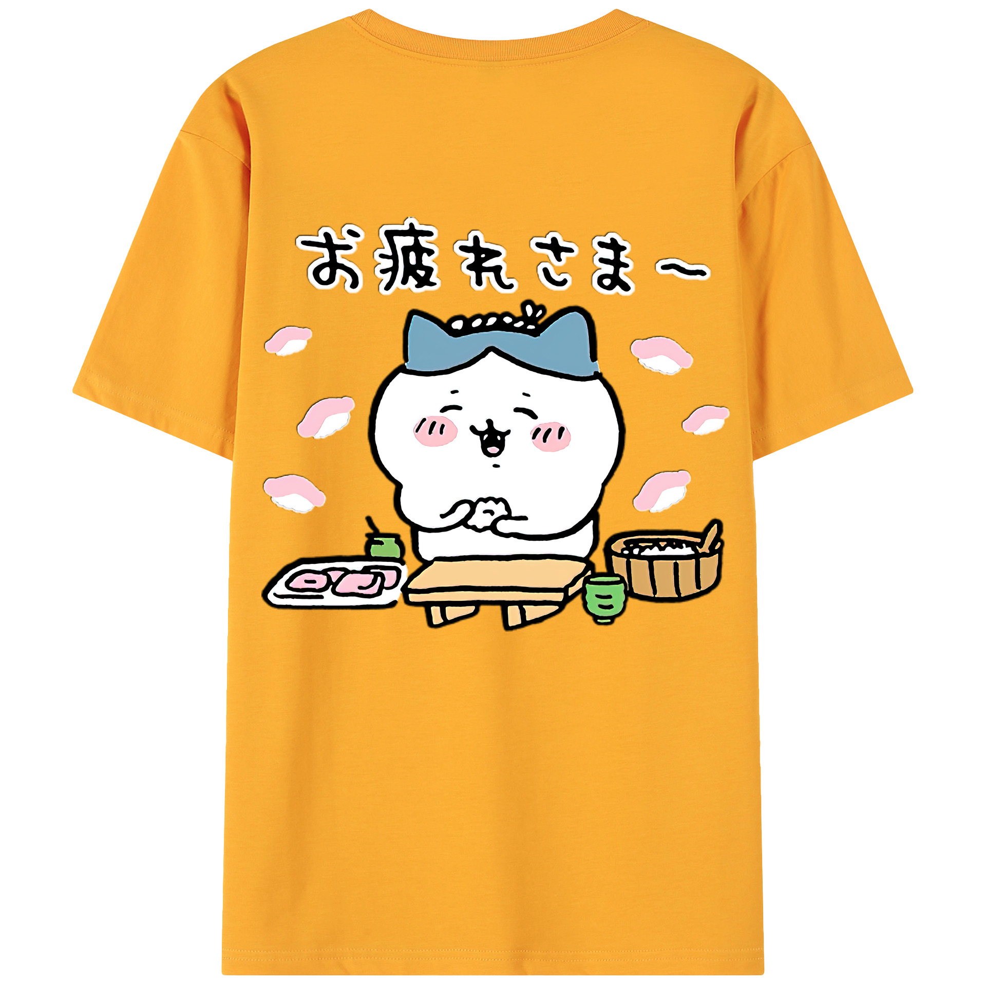 （画像用） ちいかわ ハチワレ Chii-kawa hachiware 綿100％ メンズ半袖Tシャツ（バックプリント） 通気性