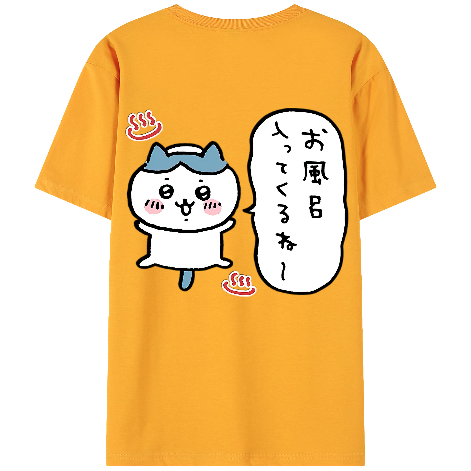 （画像用） ちいかわ ハチワレ Chii-kawa hachiware 綿100％ メンズ半袖Tシャツ（バックプリント） 通気性