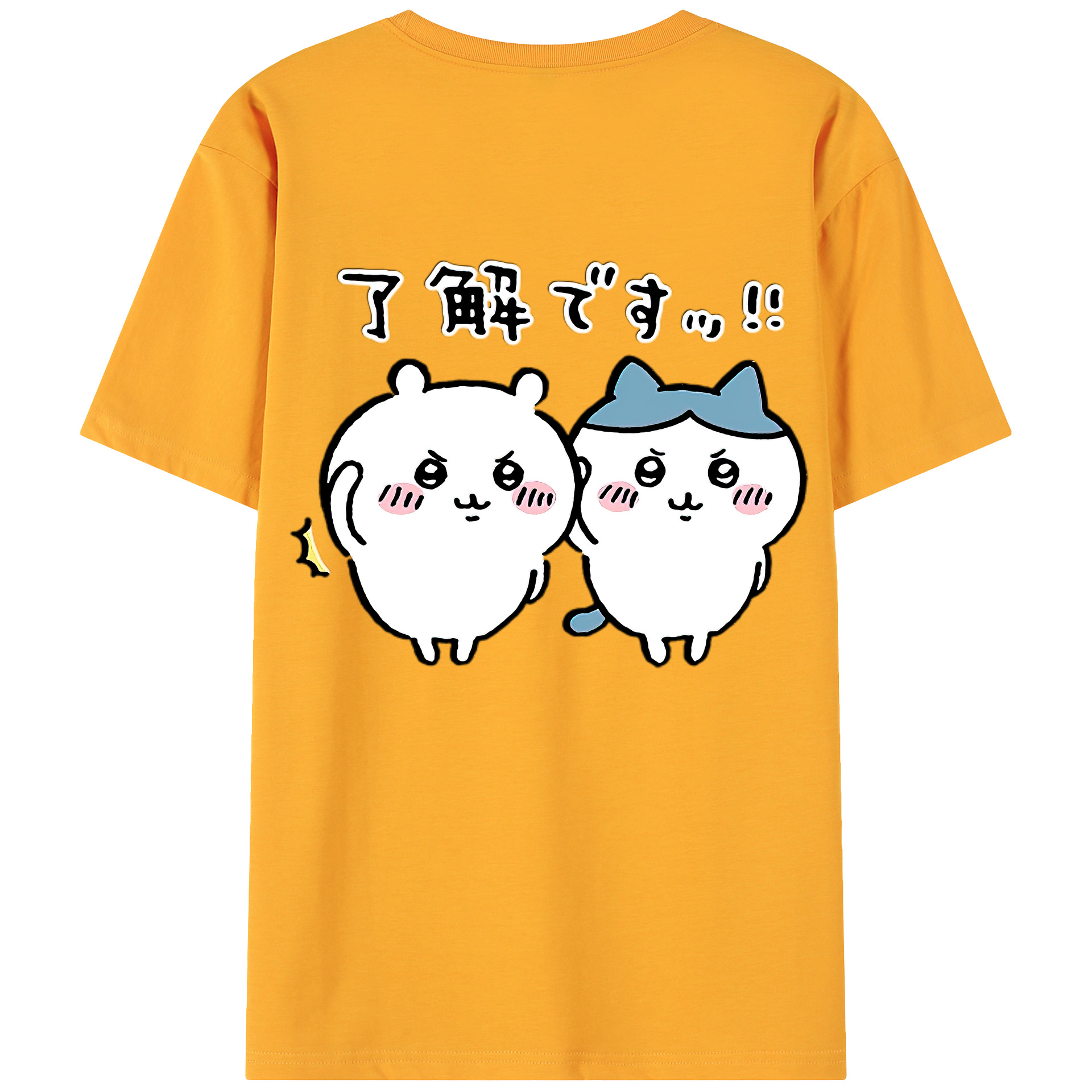 （画像用） ちいかわ ハチワレ Chii-kawa hachiware 綿100％ メンズ半袖Tシャツ（バックプリント） 通気性
