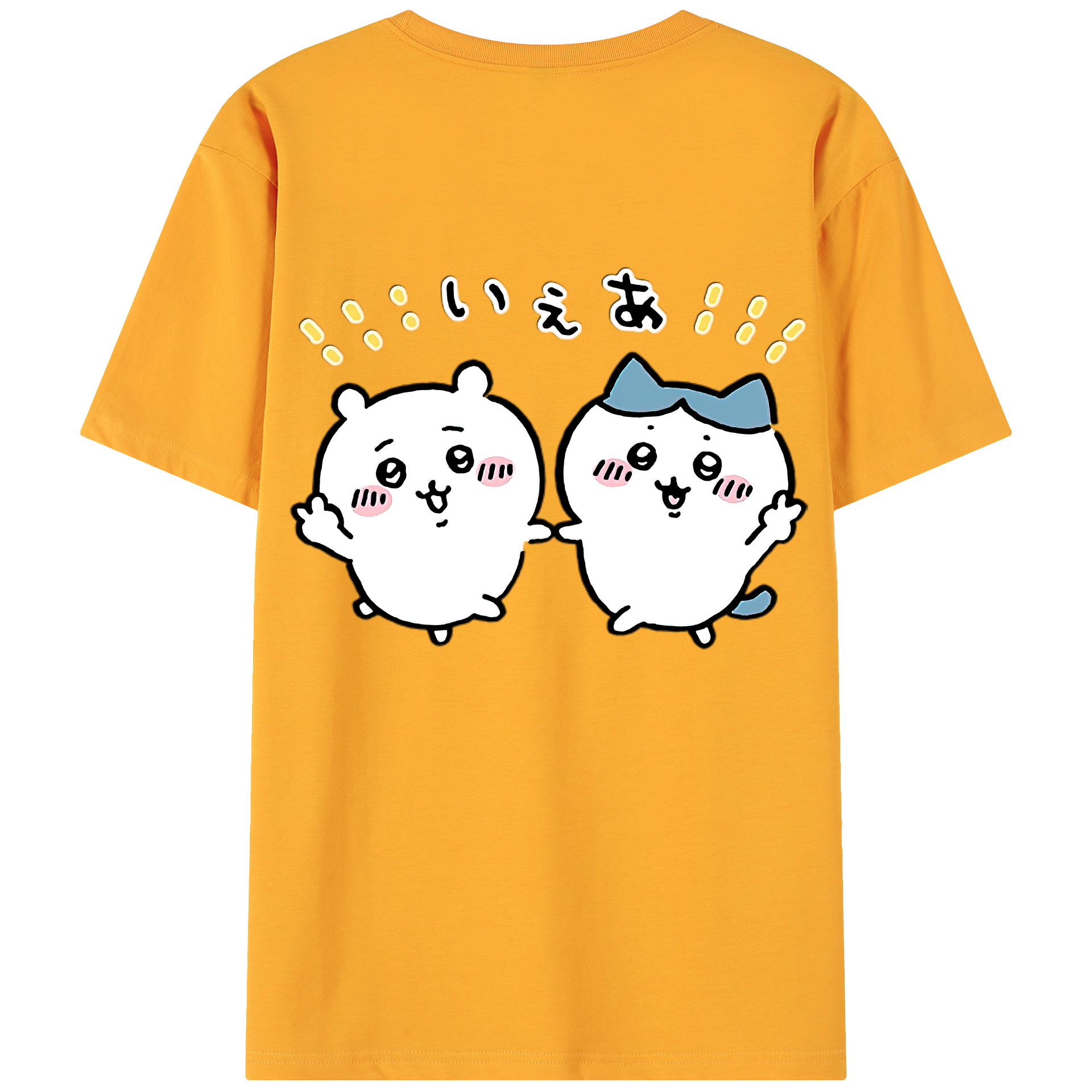 （画像用） ちいかわ ハチワレ Chii-kawa hachiware 綿100％ メンズ半袖Tシャツ（バックプリント） 通気性