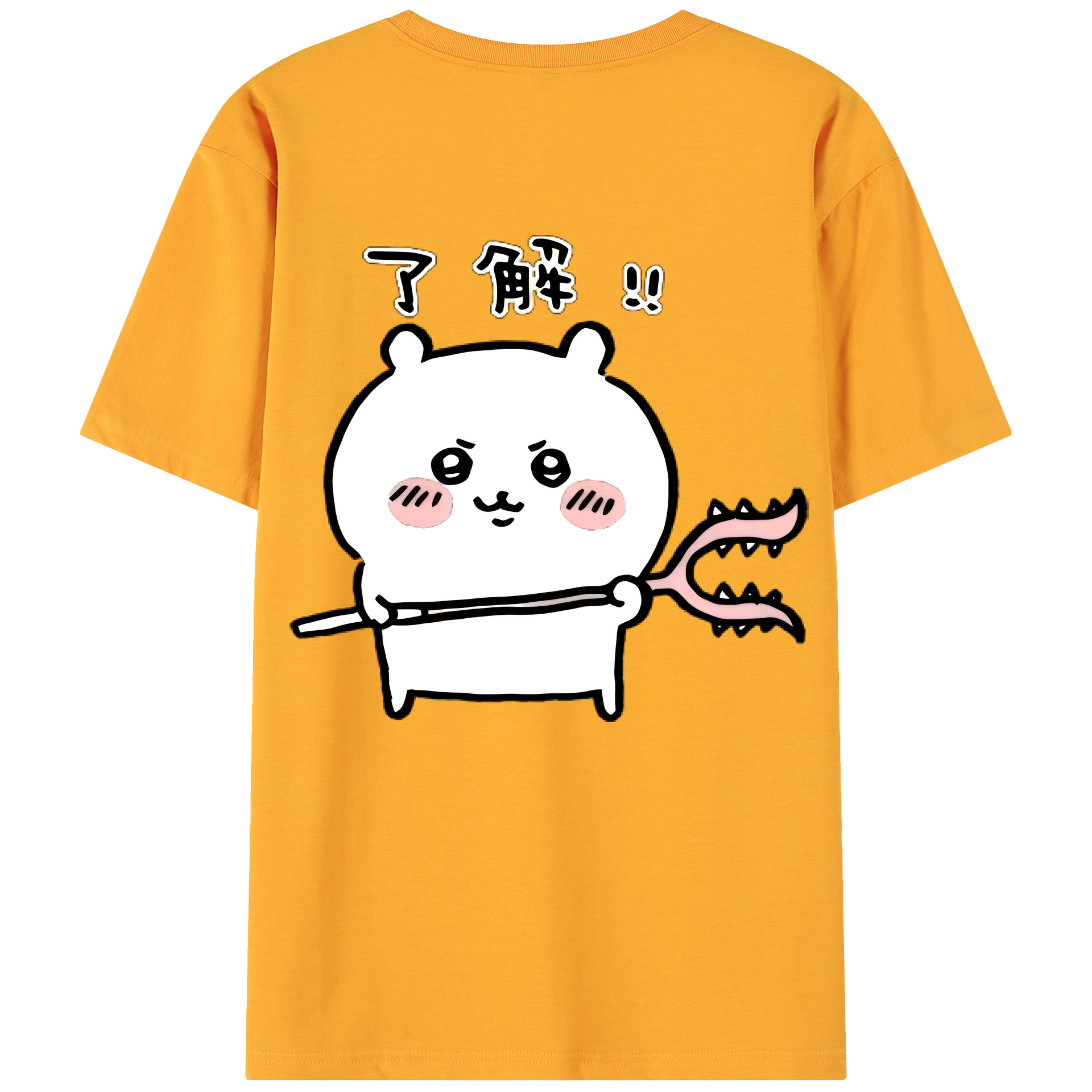 （画像用） ちいかわ ちいかわ Chii-kawa chiikawa 綿100％ メンズ半袖Tシャツ（バックプリント） 通気性