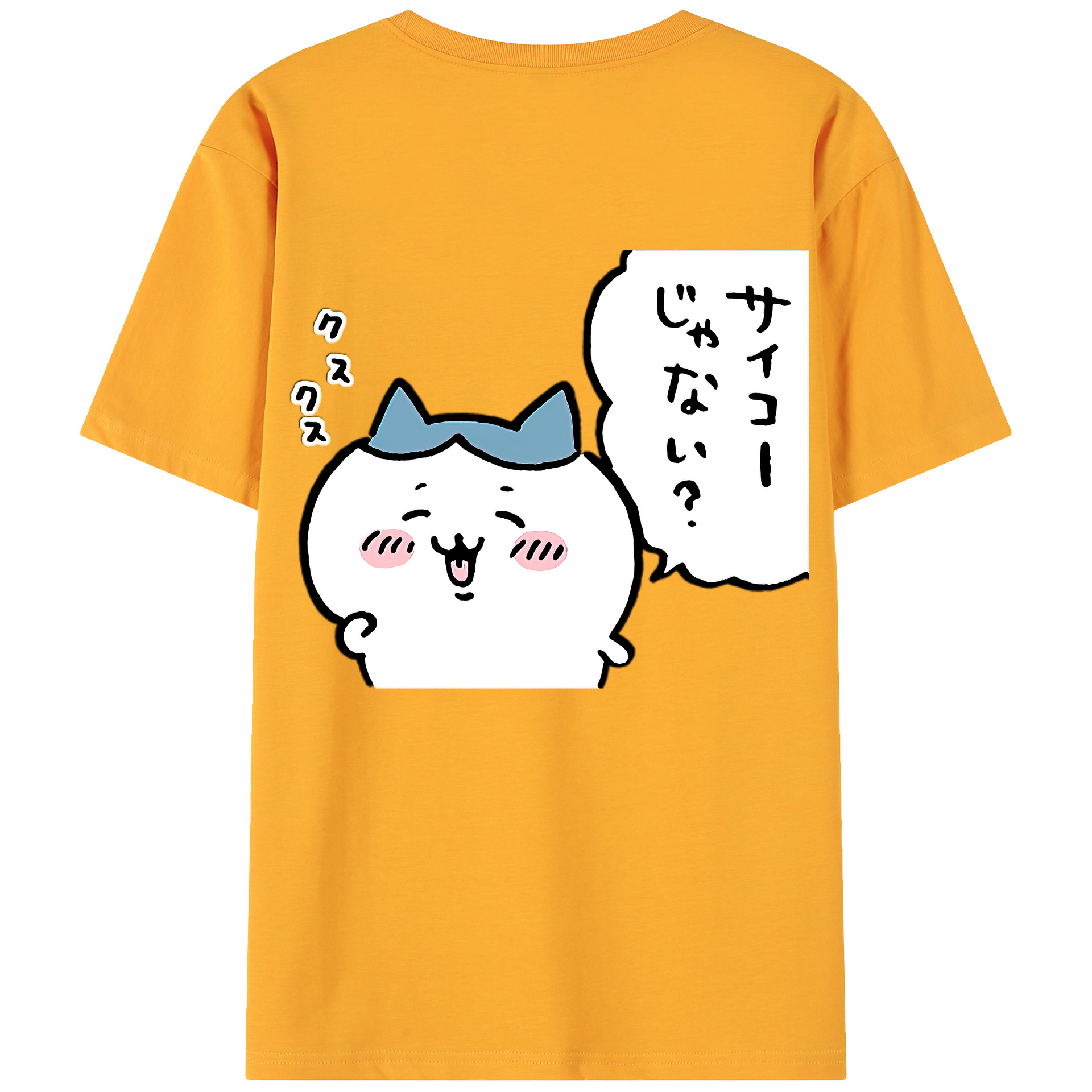 （画像用） ちいかわ ハチワレ Chii-kawa hachiware 綿100％ メンズ半袖Tシャツ（バックプリント） 通気性