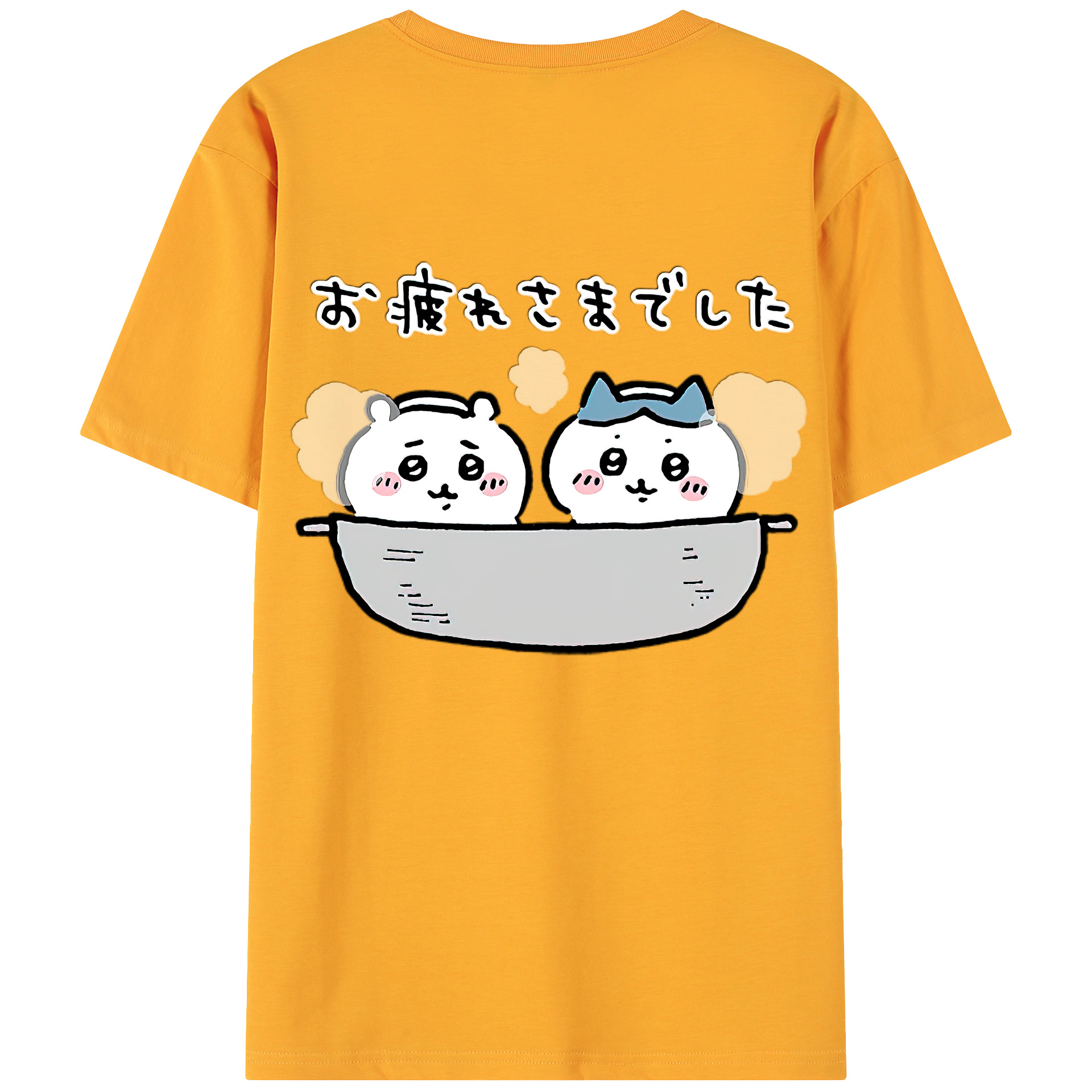 （画像用） ちいかわ ハチワレ Chii-kawa hachiware 綿100％ メンズ半袖Tシャツ（バックプリント） 通気性