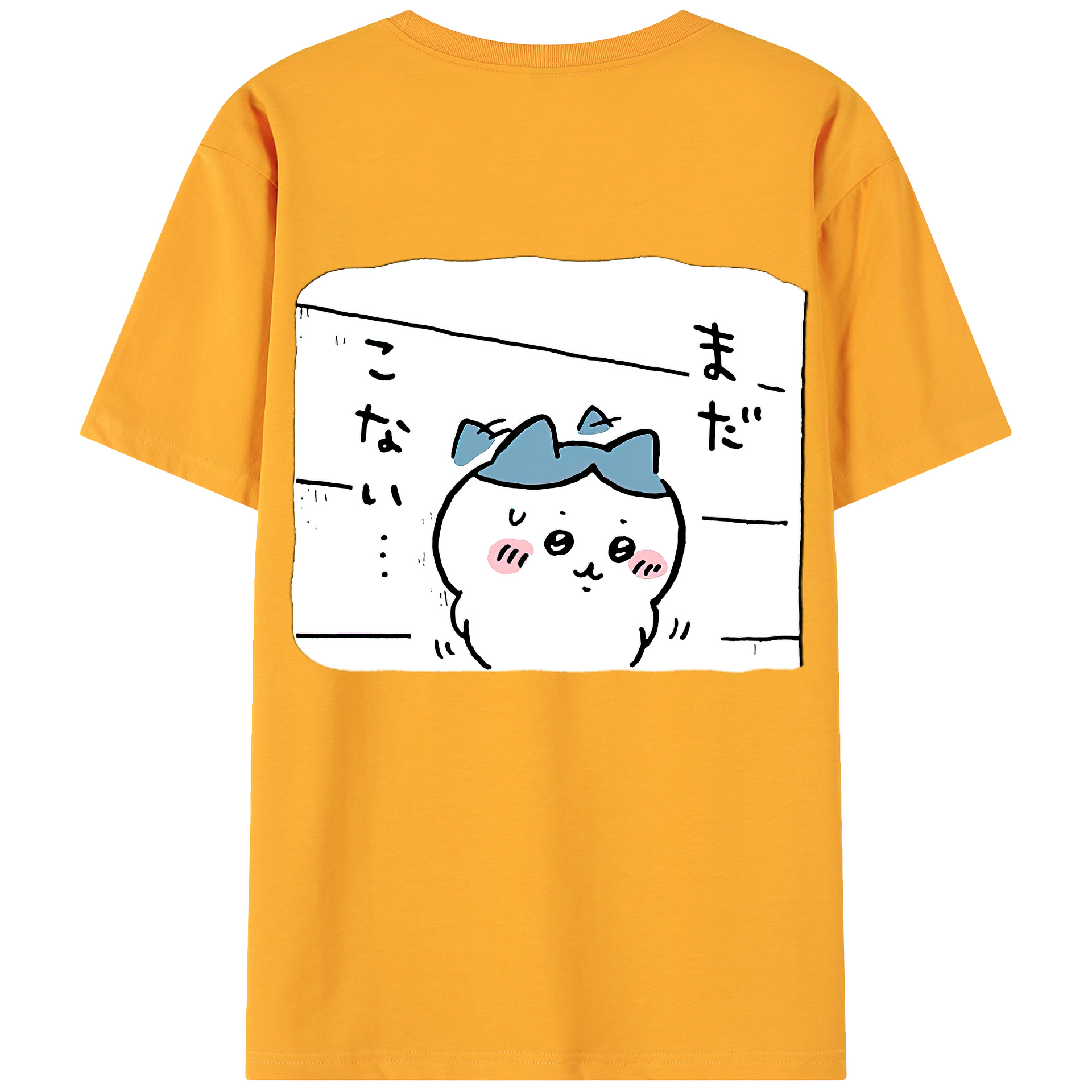 （画像用） ちいかわ ハチワレ Chii-kawa hachiware 綿100％ メンズ半袖Tシャツ（バックプリント） 通気性