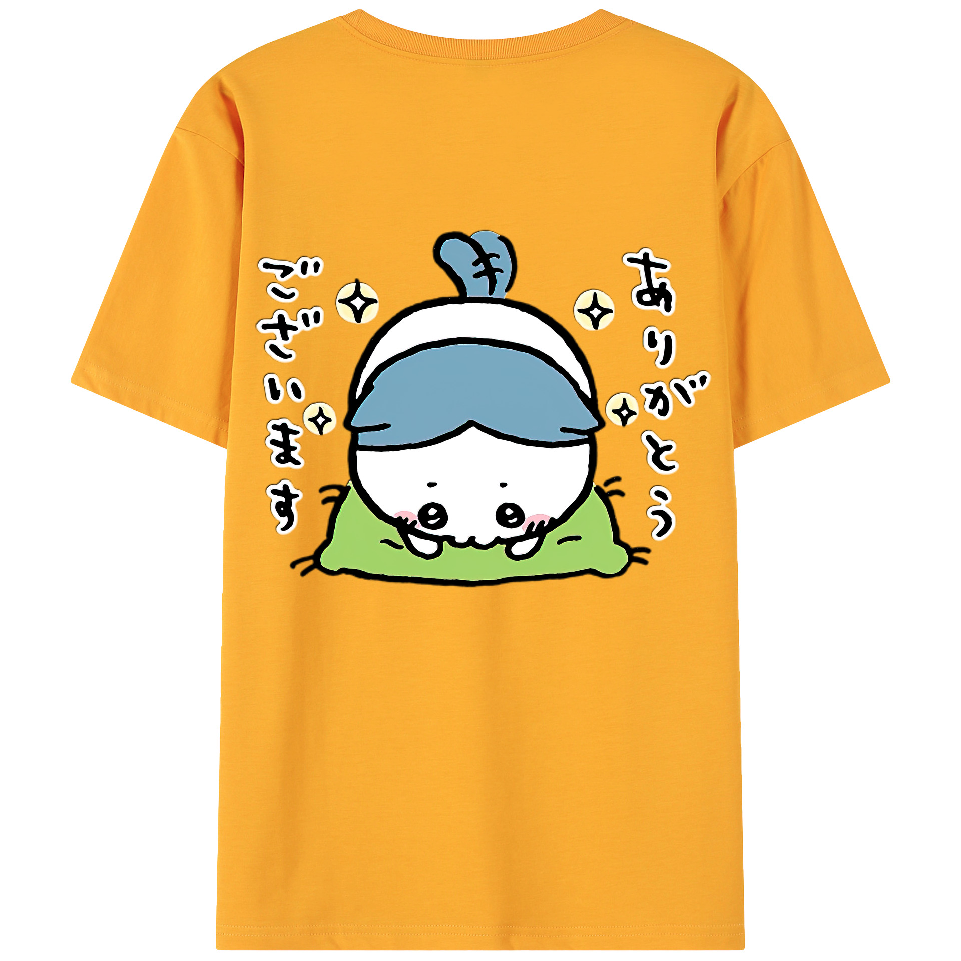 （画像用） ちいかわ ハチワレ Chii-kawa hachiware 綿100％ メンズ半袖Tシャツ（バックプリント） 通気性