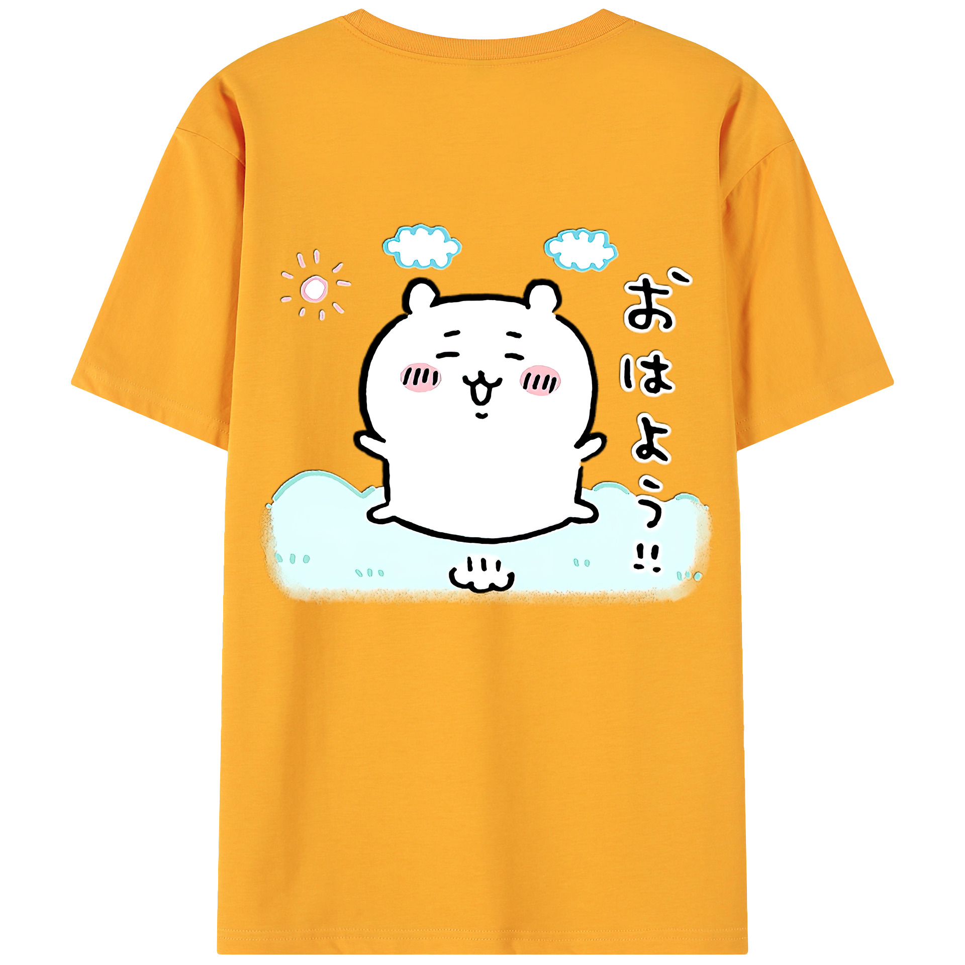 （画像用） ちいかわ ちいかわ Chii-kawa chiikawa 綿100％ メンズ半袖Tシャツ（バックプリント） 通気性