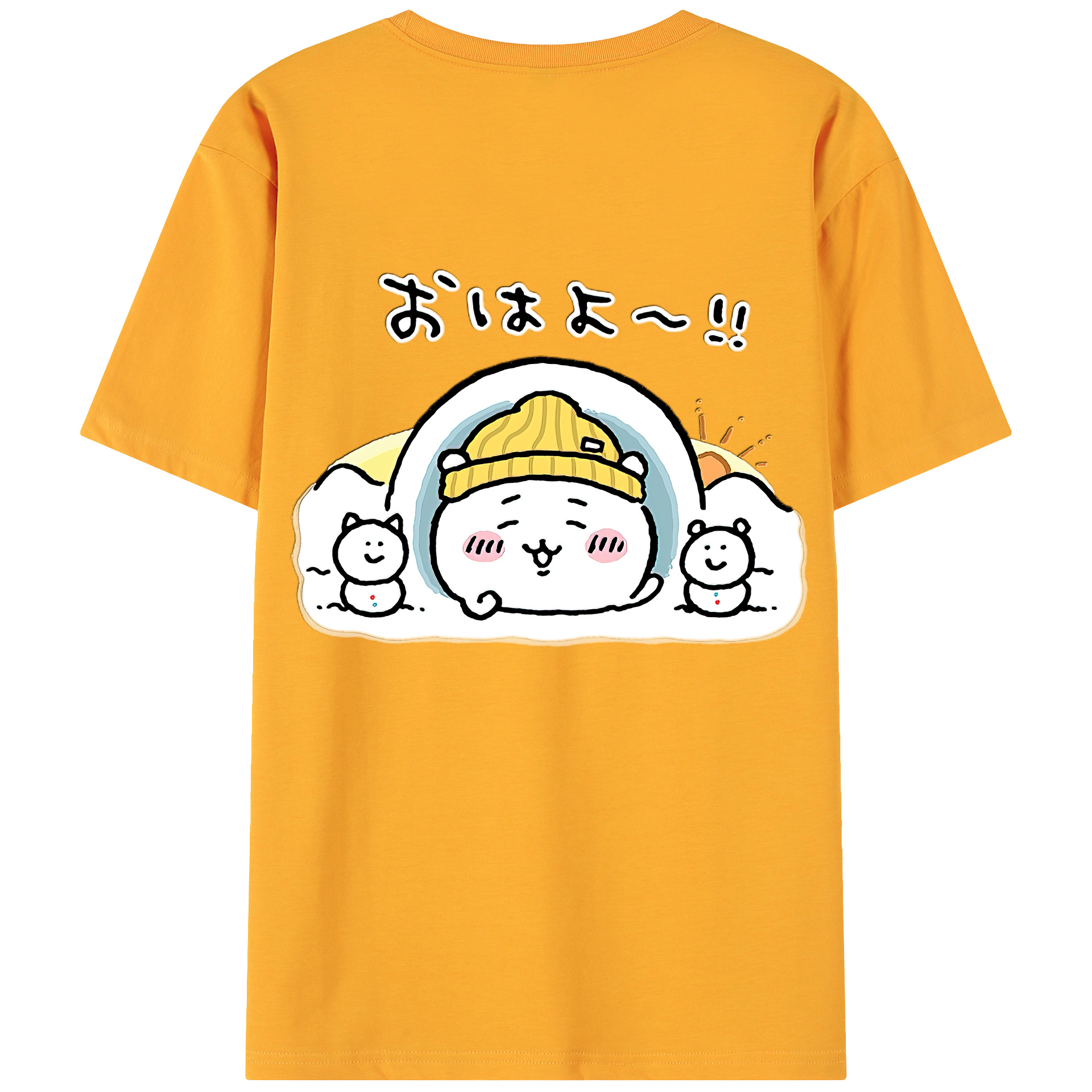 （画像用） ちいかわ ちいかわ Chii-kawa chiikawa 綿100％ メンズ半袖Tシャツ（バックプリント） 通気性