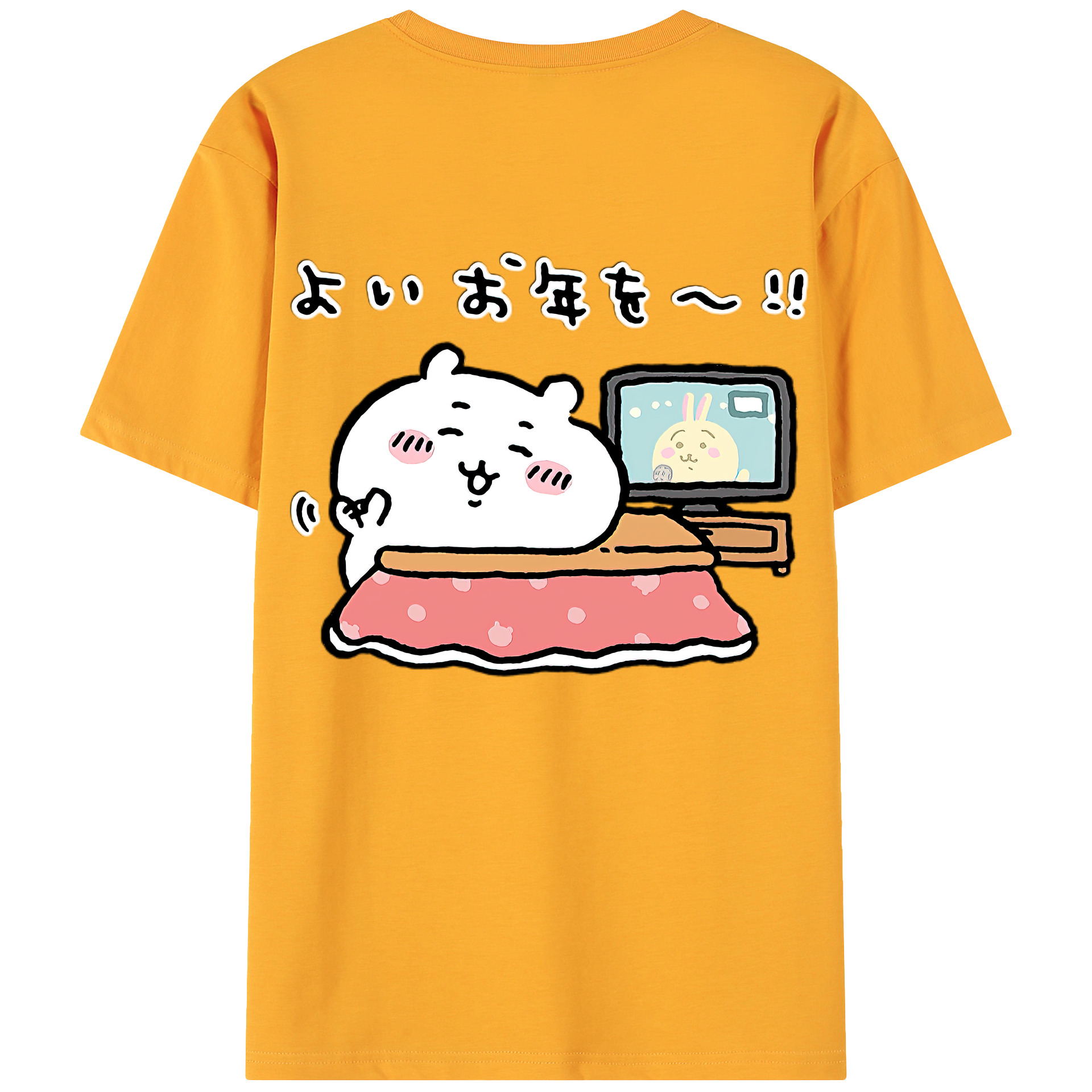 （画像用） ちいかわ ちいかわ Chii-kawa chiikawa 綿100％ メンズ半袖Tシャツ（バックプリント） 通気性