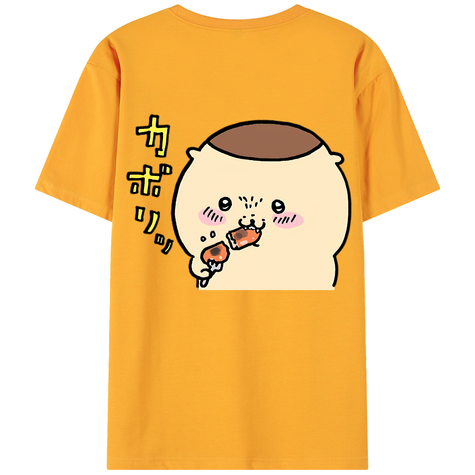 （画像用） ちいかわ くりまんじゅう Chii-kawa kuri manjū 綿100％ メンズ半袖Tシャツ（バックプリント） 通気性