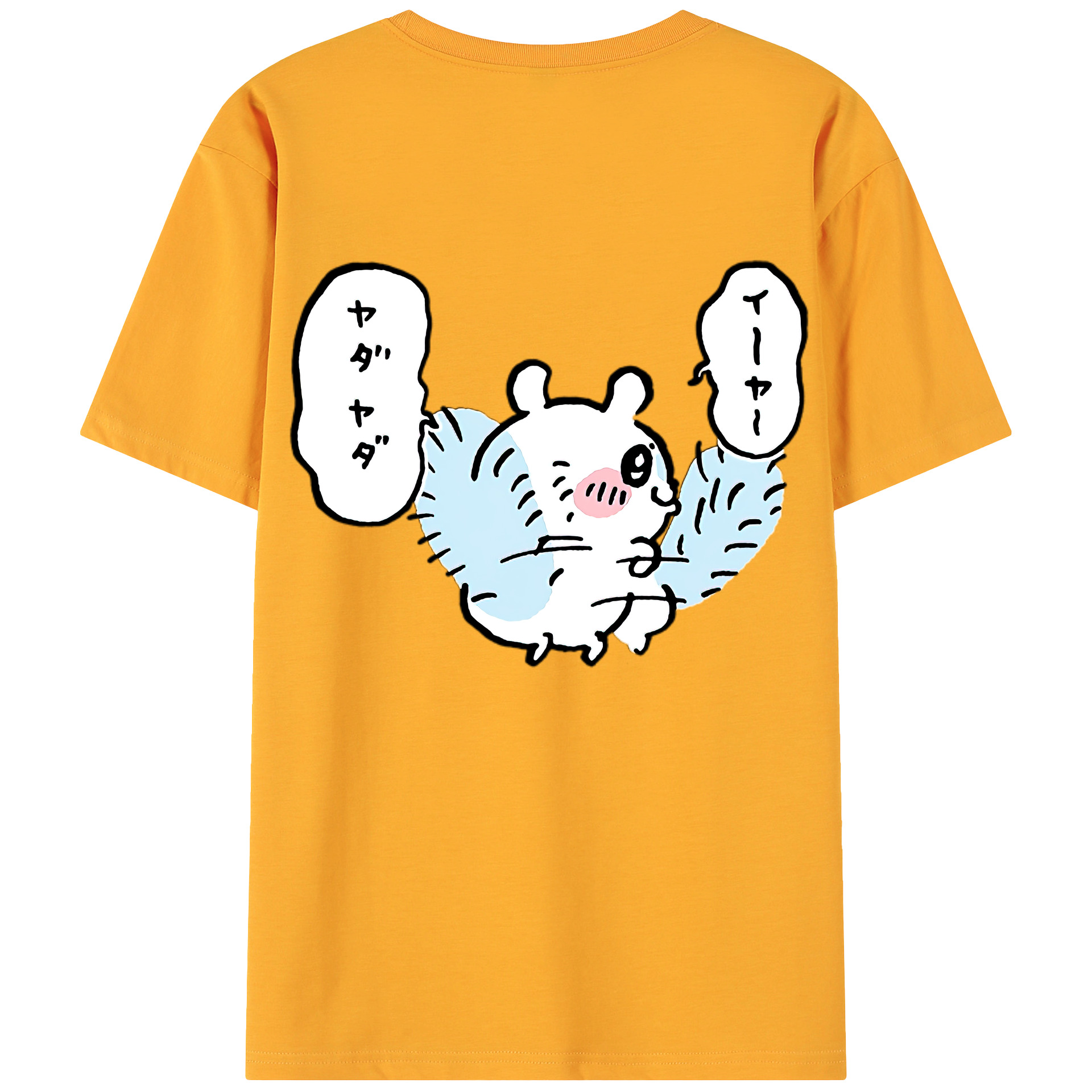 （画像用） ちいかわ モモンガ Chii-kawa Momonga 綿100％ メンズ半袖Tシャツ（バックプリント） 通気性