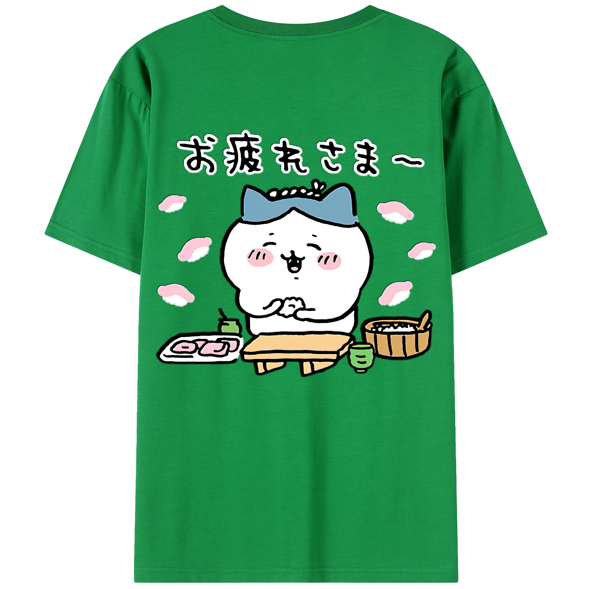 （画像用） ちいかわ ハチワレ Chii-kawa hachiware 綿100％ メンズ半袖Tシャツ（バックプリント） 通気性