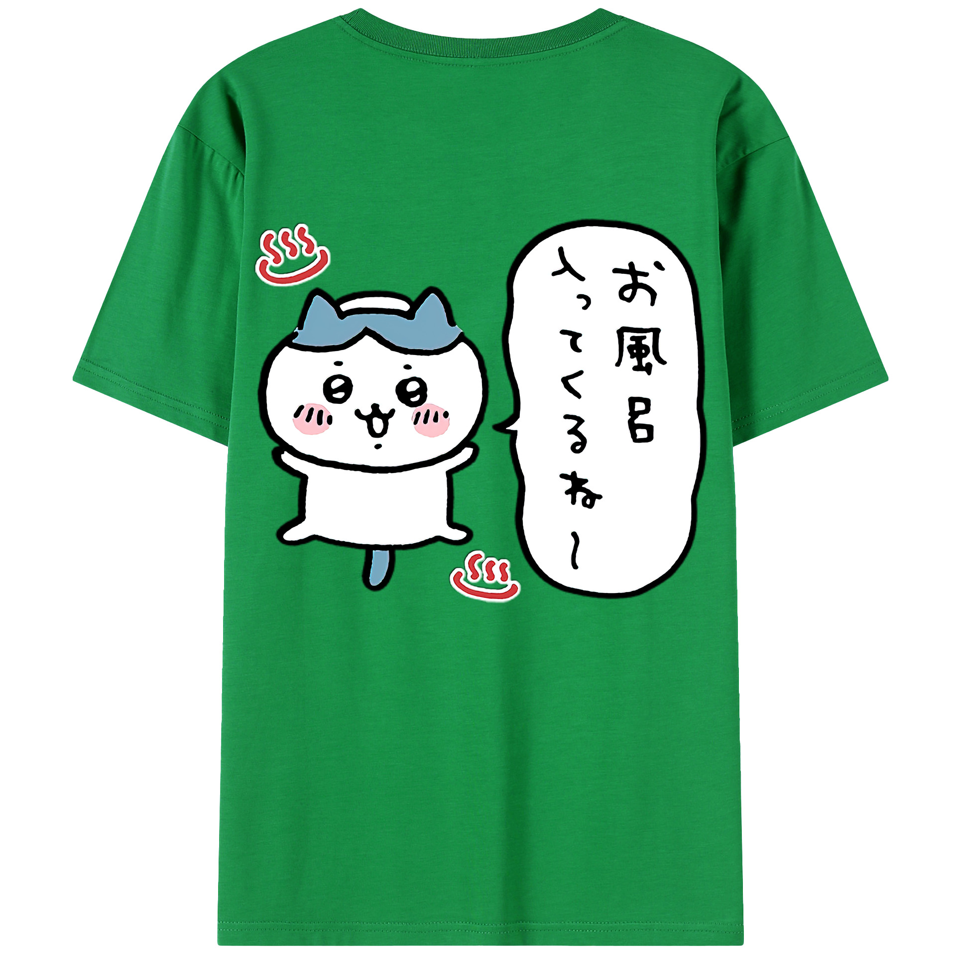 （画像用） ちいかわ ハチワレ Chii-kawa hachiware 綿100％ メンズ半袖Tシャツ（バックプリント） 通気性