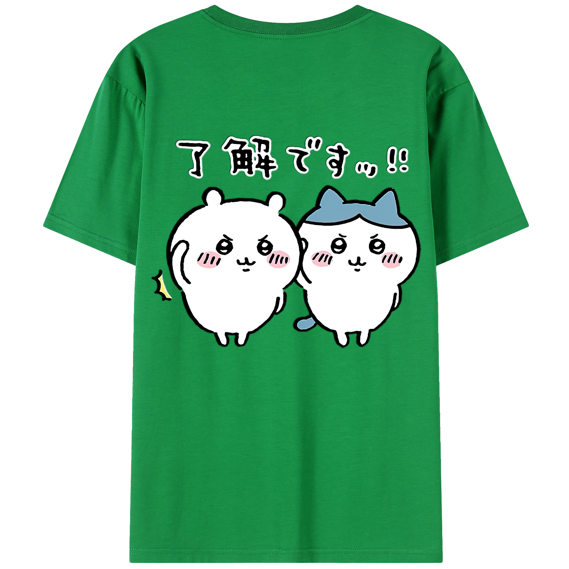 （画像用） ちいかわ ハチワレ Chii-kawa hachiware 綿100％ メンズ半袖Tシャツ（バックプリント） 通気性