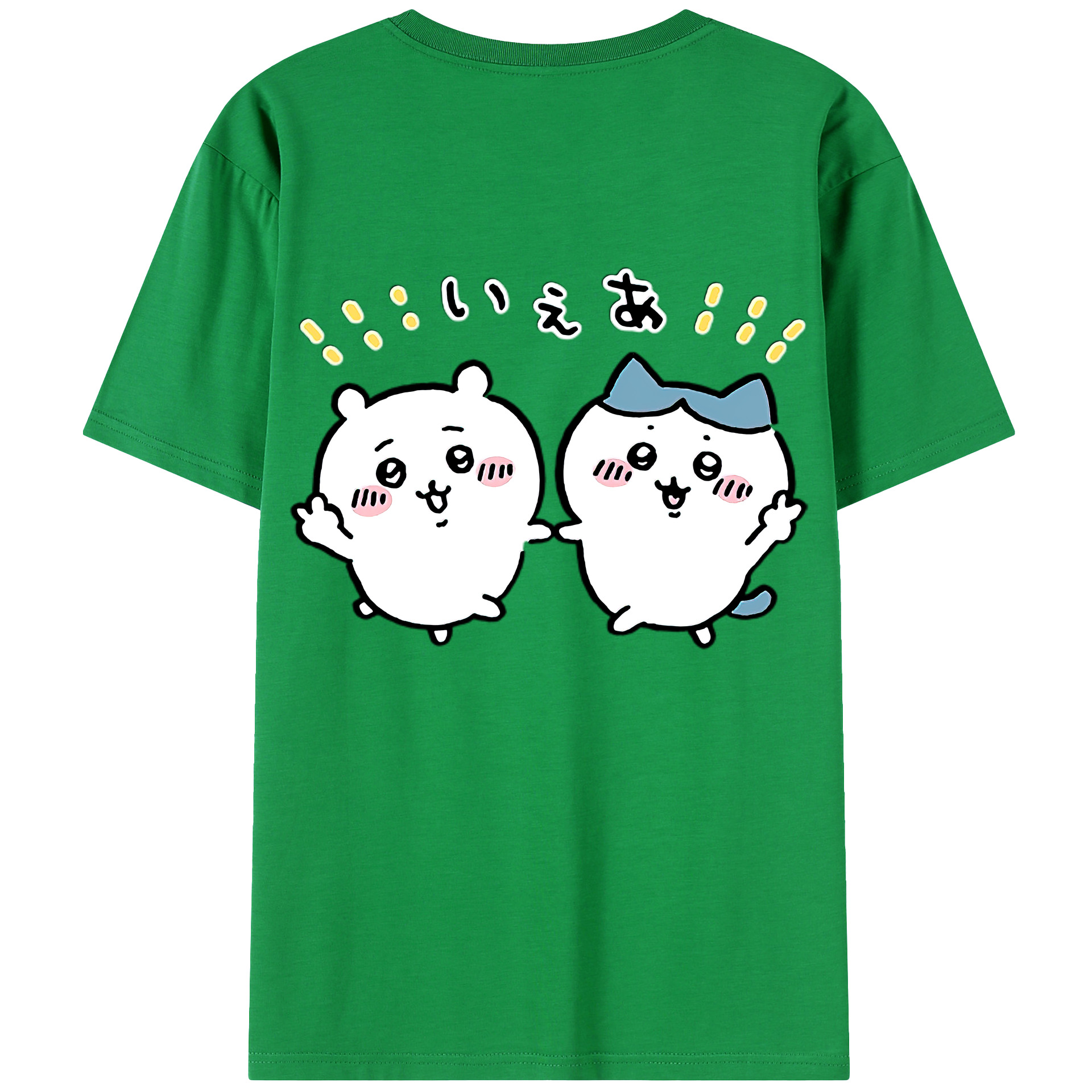 （画像用） ちいかわ ハチワレ Chii-kawa hachiware 綿100％ メンズ半袖Tシャツ（バックプリント） 通気性