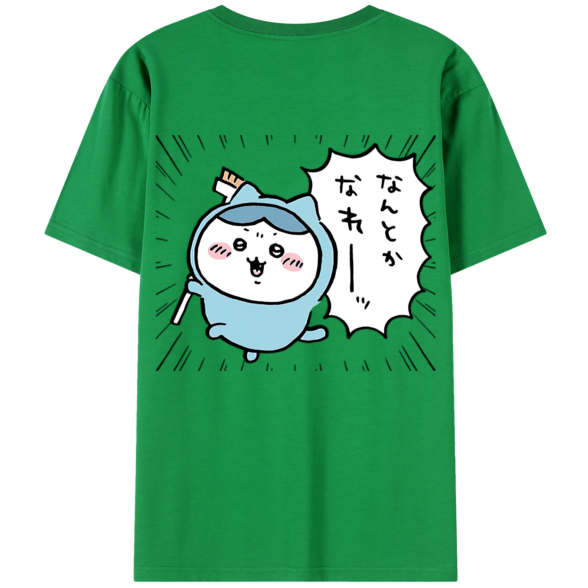 （画像用） ちいかわ ハチワレ Chii-kawa hachiware 綿100％ メンズ半袖Tシャツ（バックプリント） 通気性