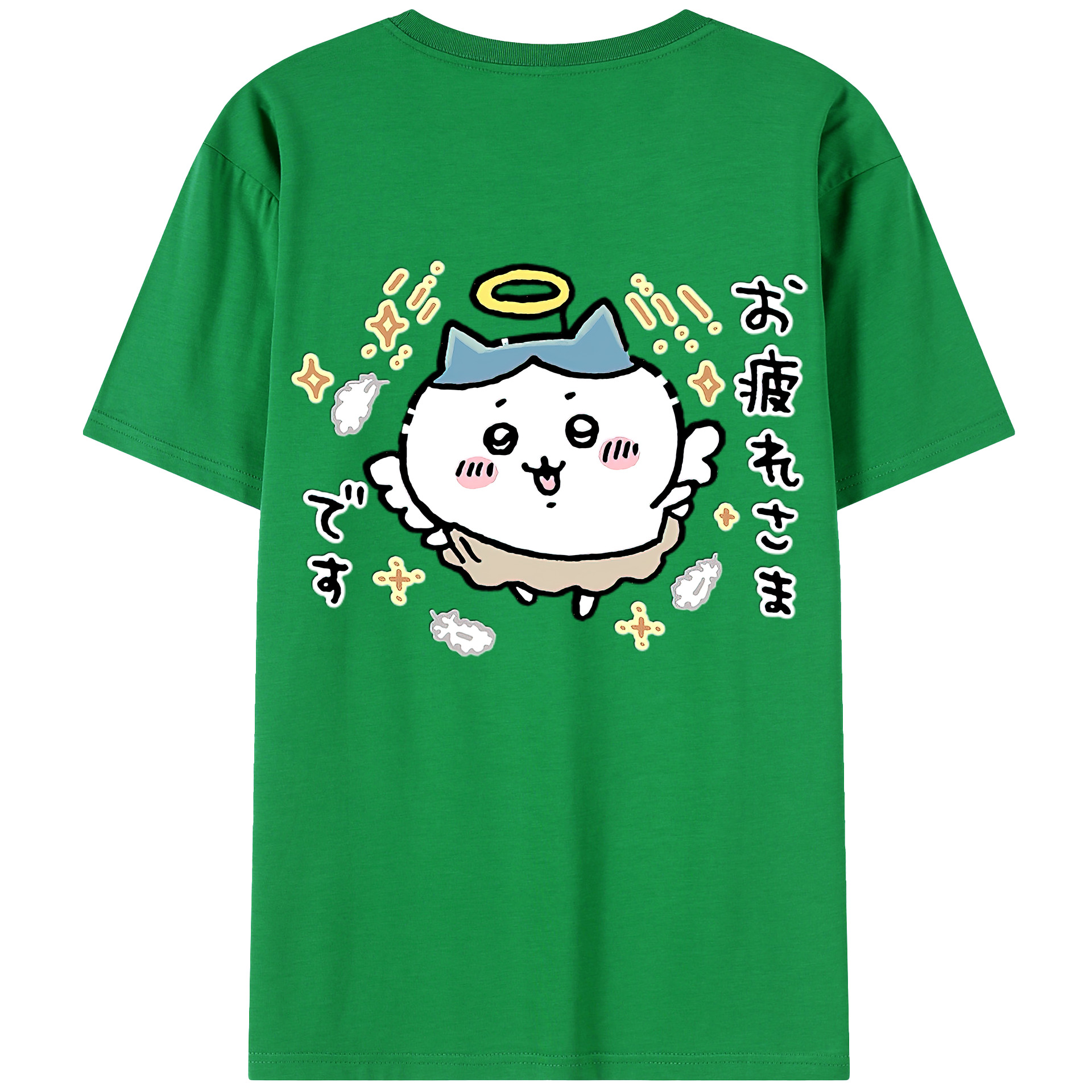 （画像用） ちいかわ ハチワレ Chii-kawa hachiware 綿100％ メンズ半袖Tシャツ（バックプリント） 通気性