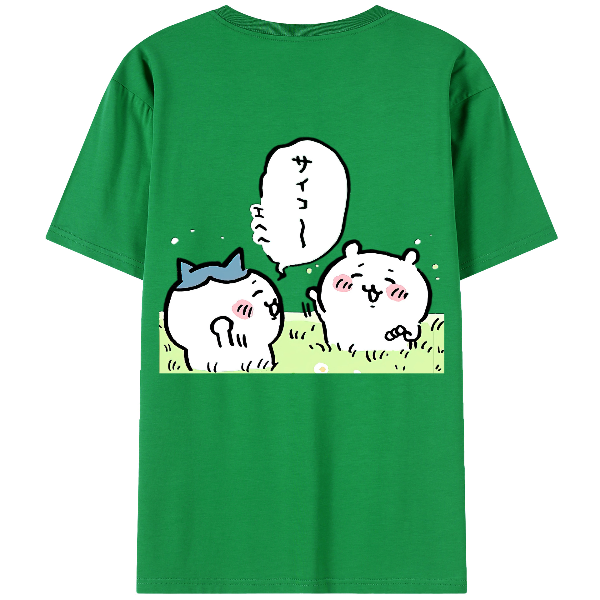 （画像用） ちいかわ ちいかわ Chii-kawa chiikawa 綿100％ メンズ半袖Tシャツ（バックプリント） 通気性