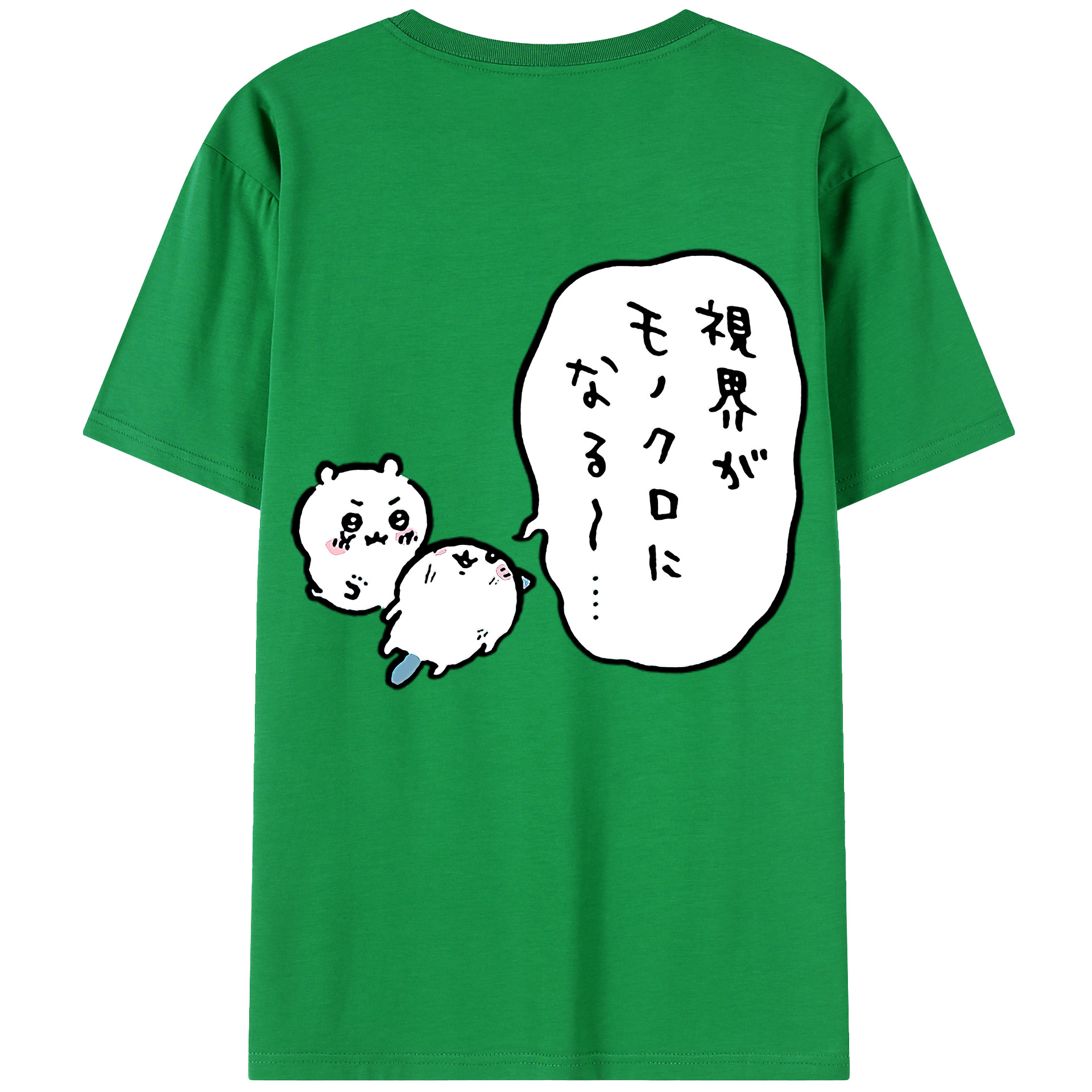 （画像用） ちいかわ ちいかわ Chii-kawa chiikawa 綿100％ メンズ半袖Tシャツ（バックプリント） 通気性