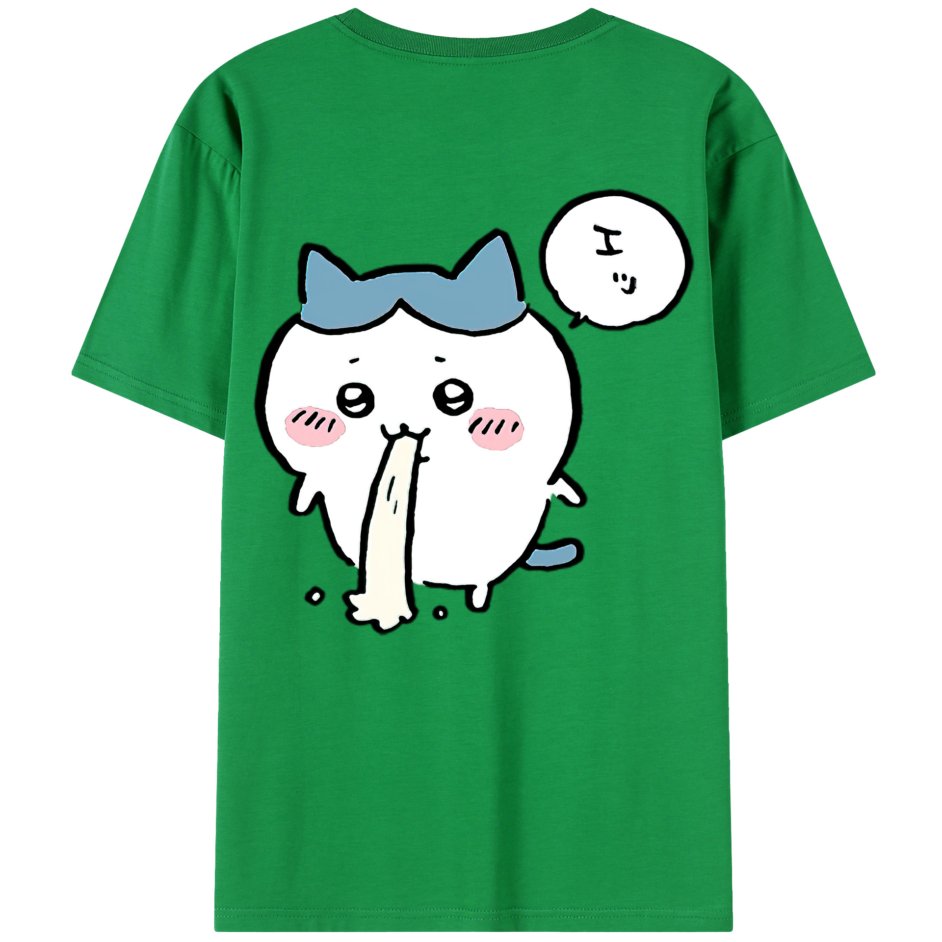 （画像用） ちいかわ ハチワレ Chii-kawa hachiware 綿100％ メンズ半袖Tシャツ（バックプリント） 通気性