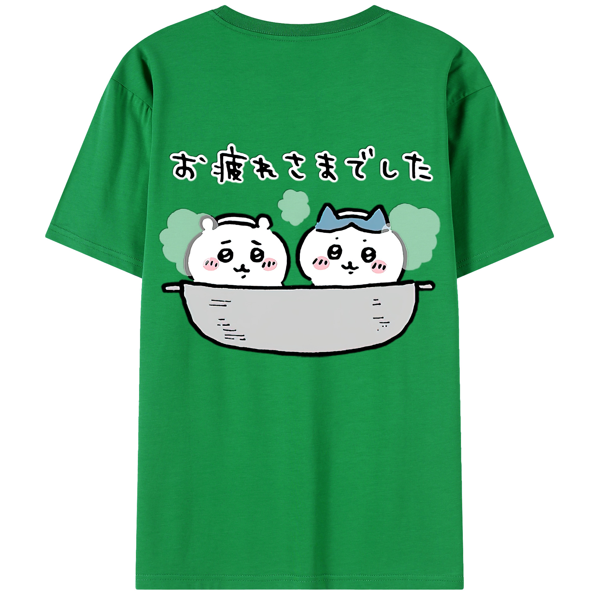 （画像用） ちいかわ ハチワレ Chii-kawa hachiware 綿100％ メンズ半袖Tシャツ（バックプリント） 通気性