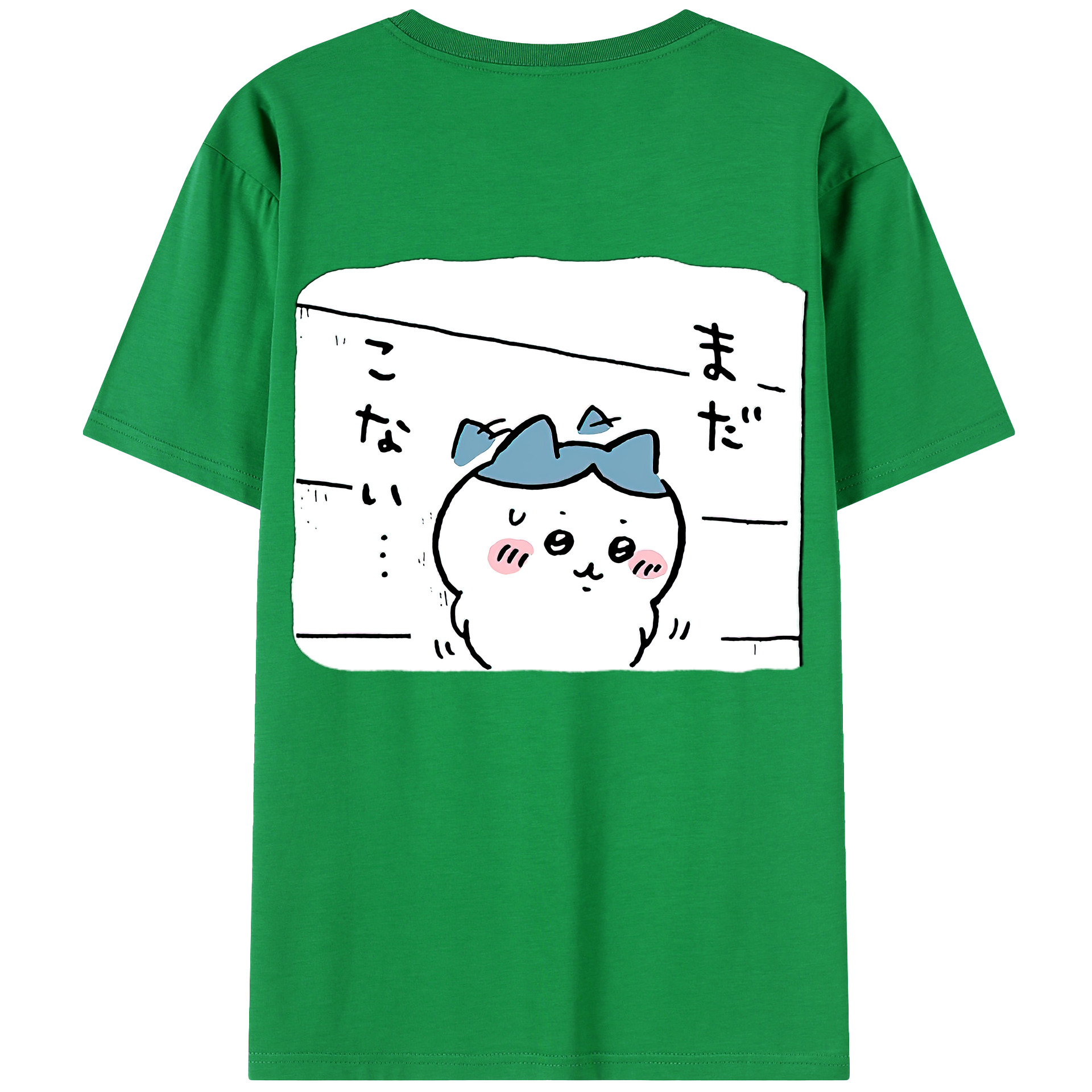 （画像用） ちいかわ ハチワレ Chii-kawa hachiware 綿100％ メンズ半袖Tシャツ（バックプリント） 通気性