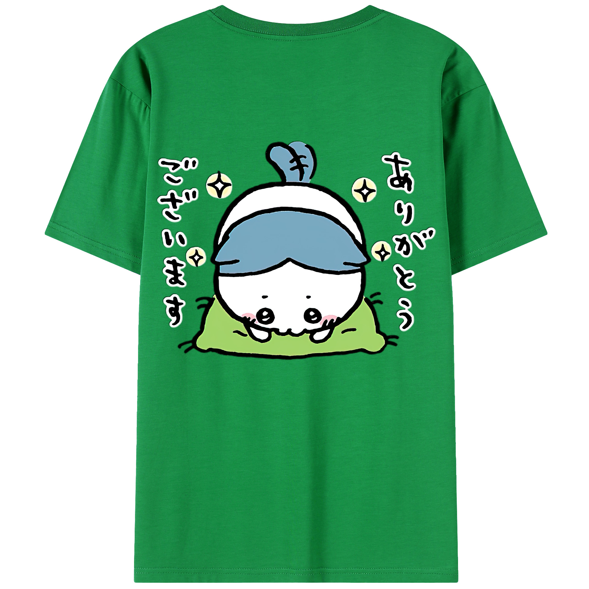 （画像用） ちいかわ ハチワレ Chii-kawa hachiware 綿100％ メンズ半袖Tシャツ（バックプリント） 通気性