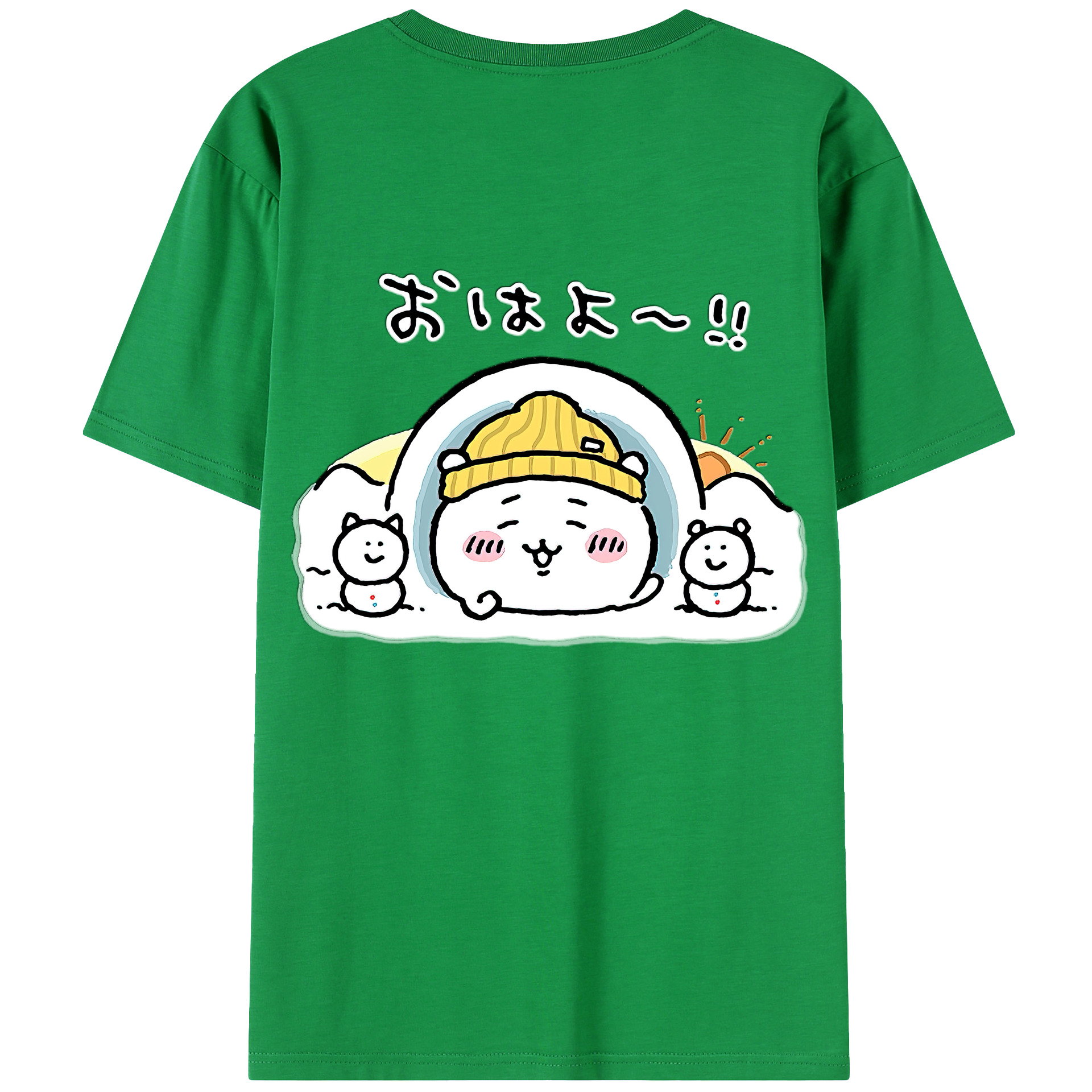 （画像用） ちいかわ ちいかわ Chii-kawa chiikawa 綿100％ メンズ半袖Tシャツ（バックプリント） 通気性